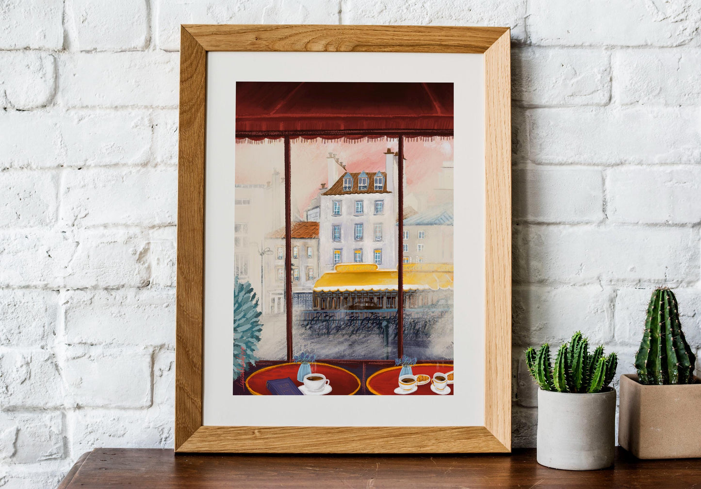 Parisian Cafe Art Print: Cozy Coffee Scene (A3/A4)