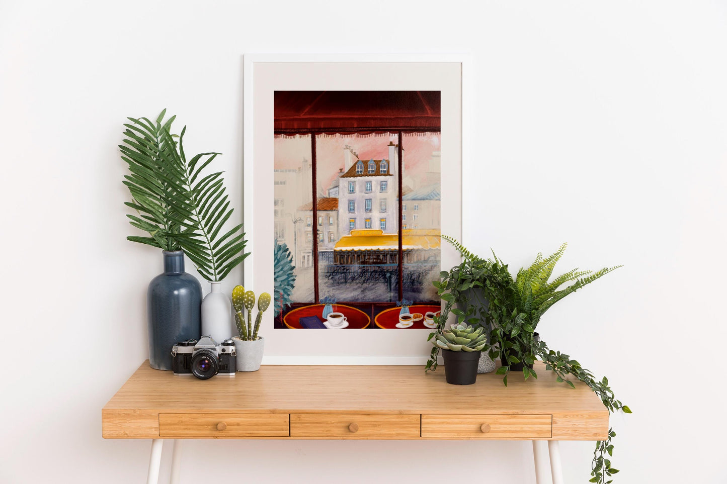 Parisian Cafe Art Print: Cozy Coffee Scene (A3/A4)