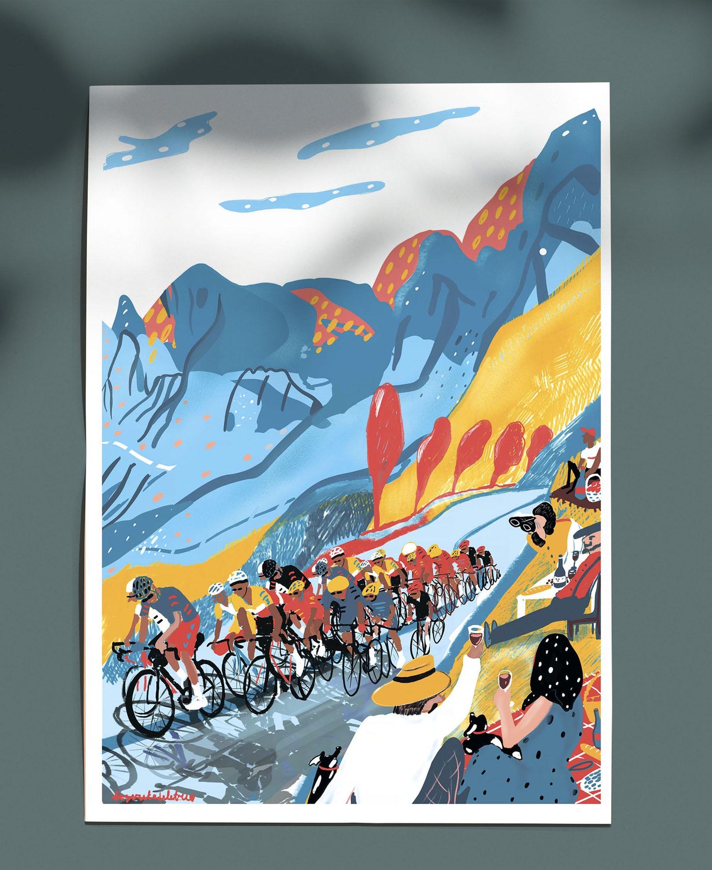 Cycling Art Poster for Bike Lovers- inspired by Tour de France  Cycling Race