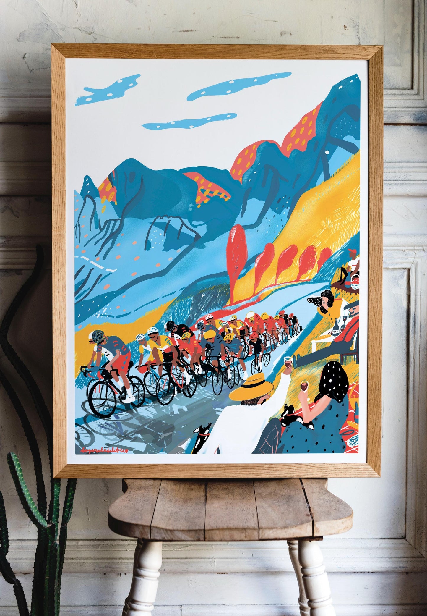 Cycling Art Poster for Bike Lovers- inspired by Tour de France  Cycling Race
