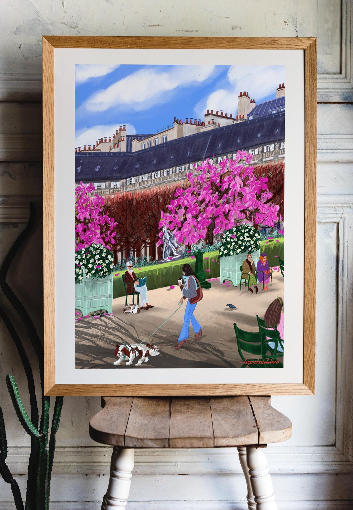 Magnolias in Palais Royal French Aesthetic art poster |Elegant Home decor Magnolia Art