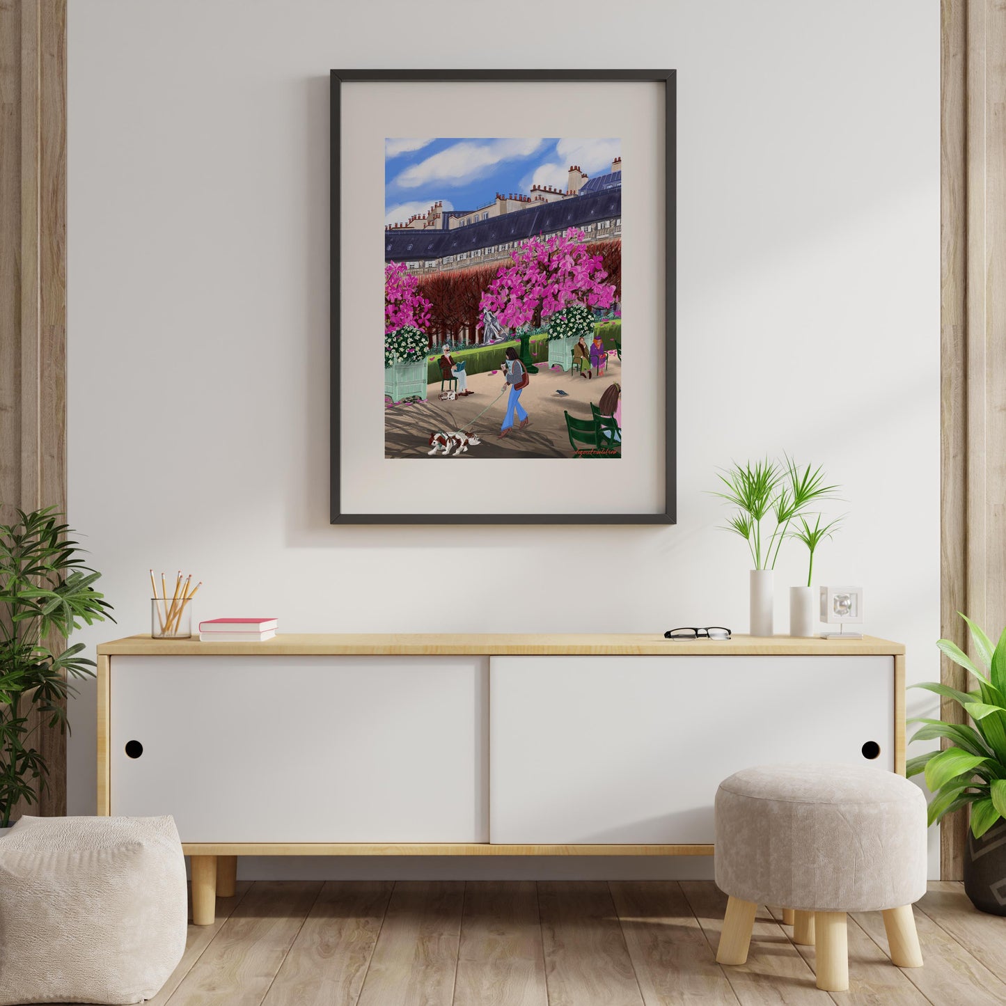 Magnolias in Palais Royal French Aesthetic art poster |Elegant Home decor Magnolia Art