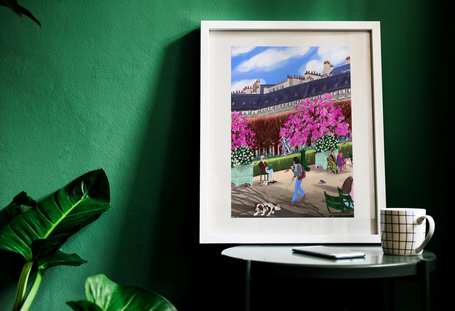 Magnolias in Palais Royal French Aesthetic art poster |Elegant Home decor Magnolia Art