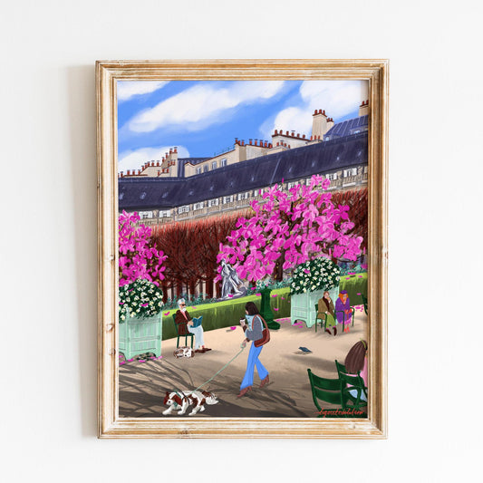 Magnolias in Palais Royal French Aesthetic art poster |Elegant Home decor Magnolia Art