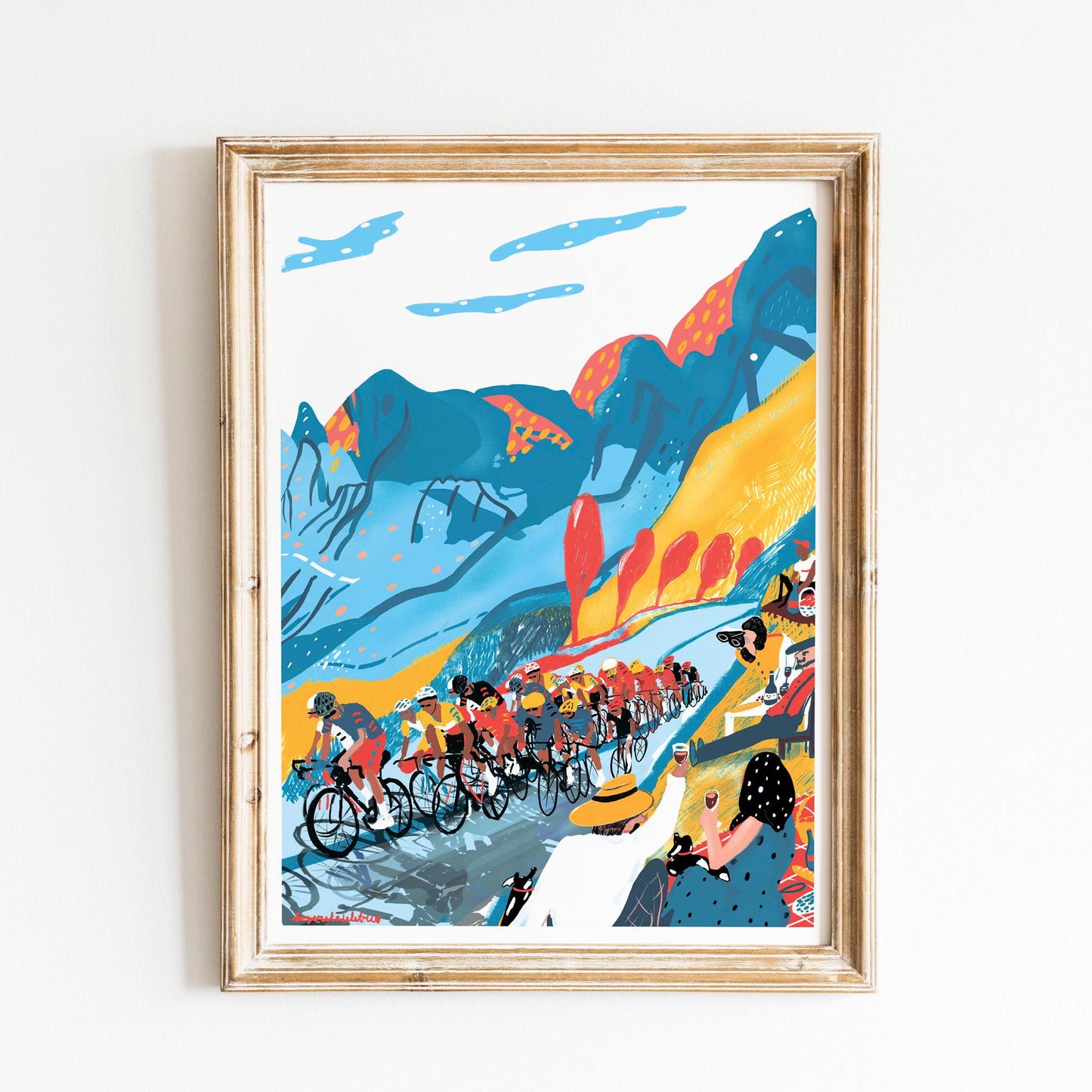 Cycling Art Poster for Bike Lovers- inspired by Tour de France  Cycling Race