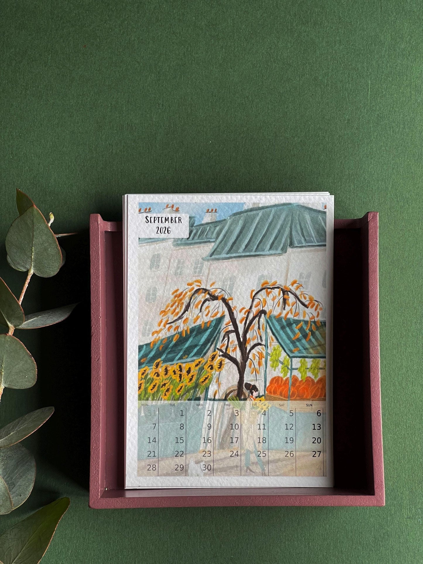 Tiny Desk Calendar 2026| art calendar 2026 |Parisian art gift 2026| new year calendar