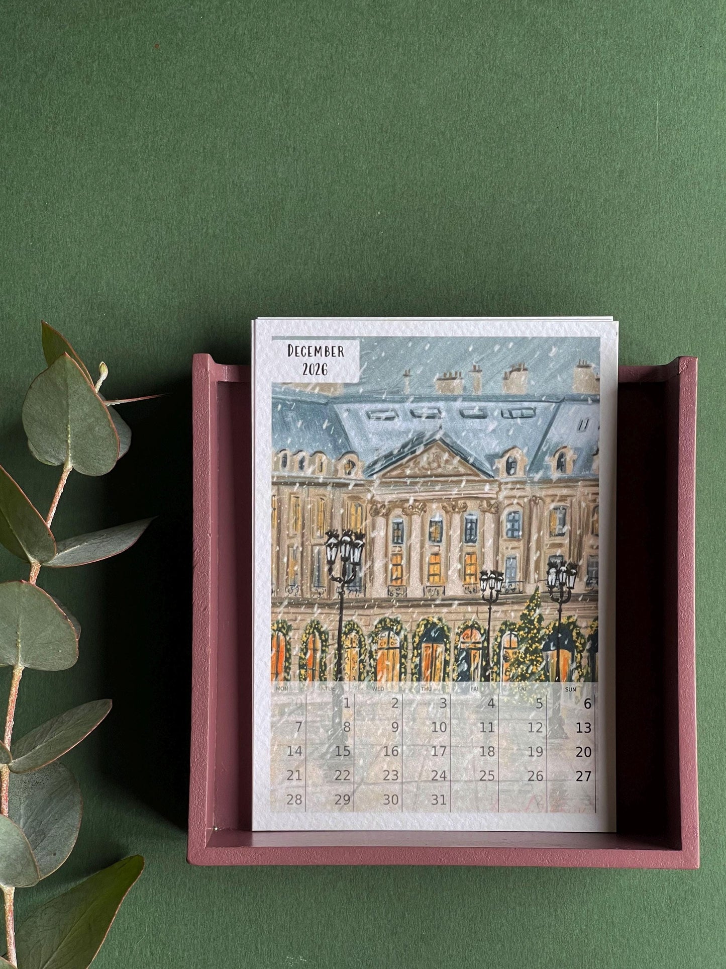 Tiny Desk Calendar 2026| art calendar 2026 |Parisian art gift 2026| new year calendar