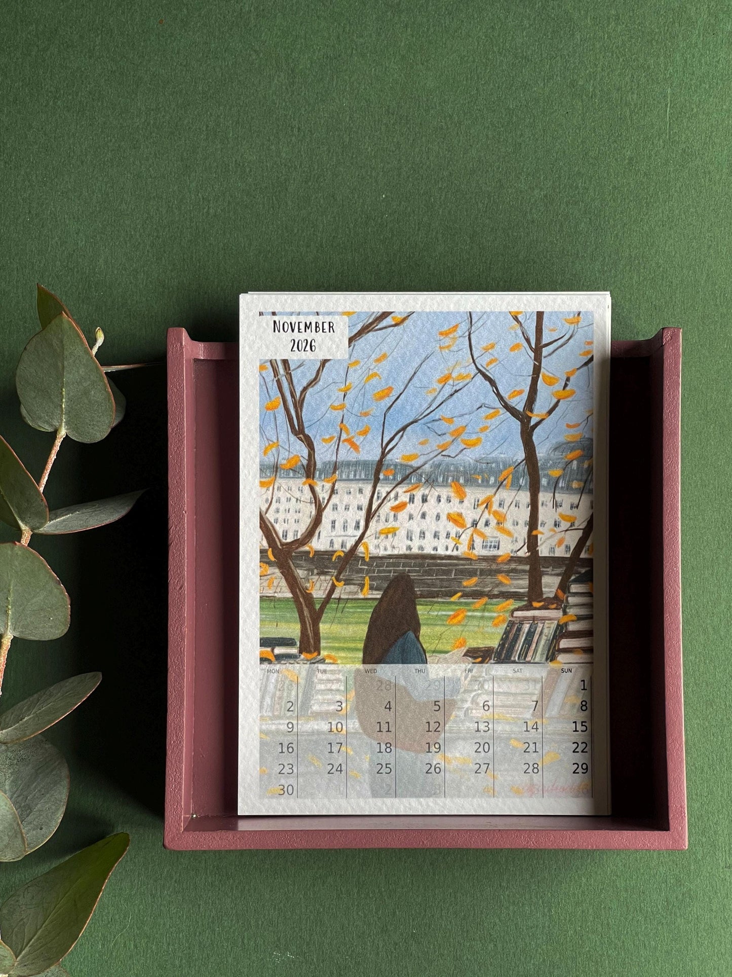 Tiny Desk Calendar 2026| art calendar 2026 |Parisian art gift 2026| new year calendar