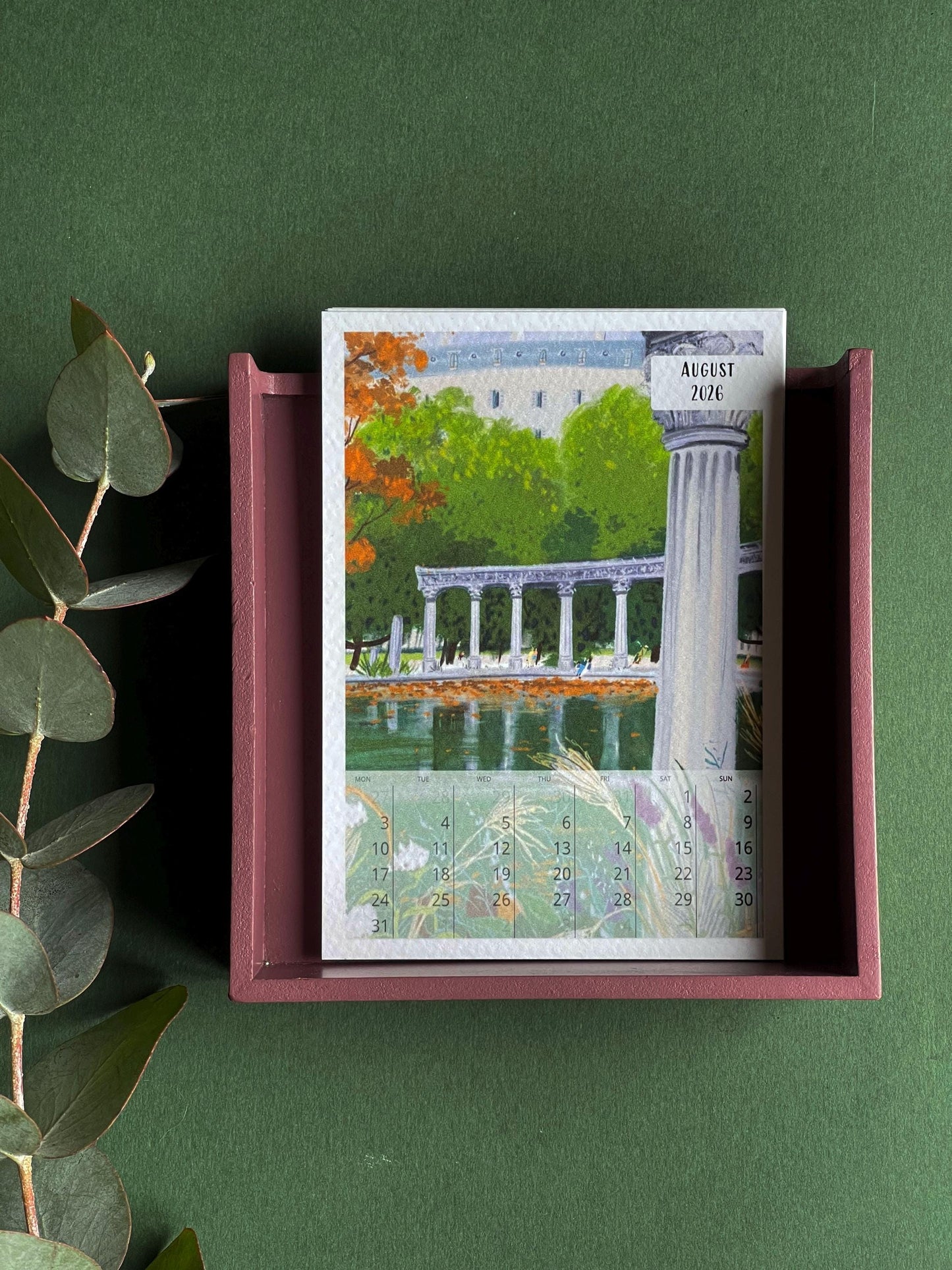 Tiny Desk Calendar 2026| art calendar 2026 |Parisian art gift 2026| new year calendar