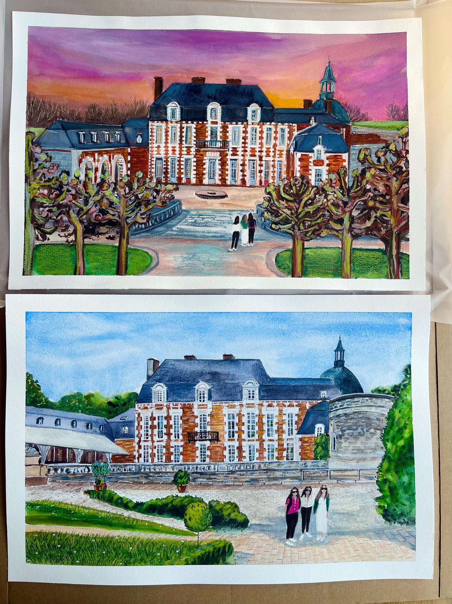 Custom Watercolor Building Sketch: House, Cityscape, or Travel Memory
