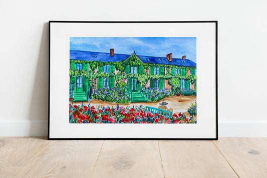 Giverny in Bloom – Original Watercolor Painting (26 x 26 cm)