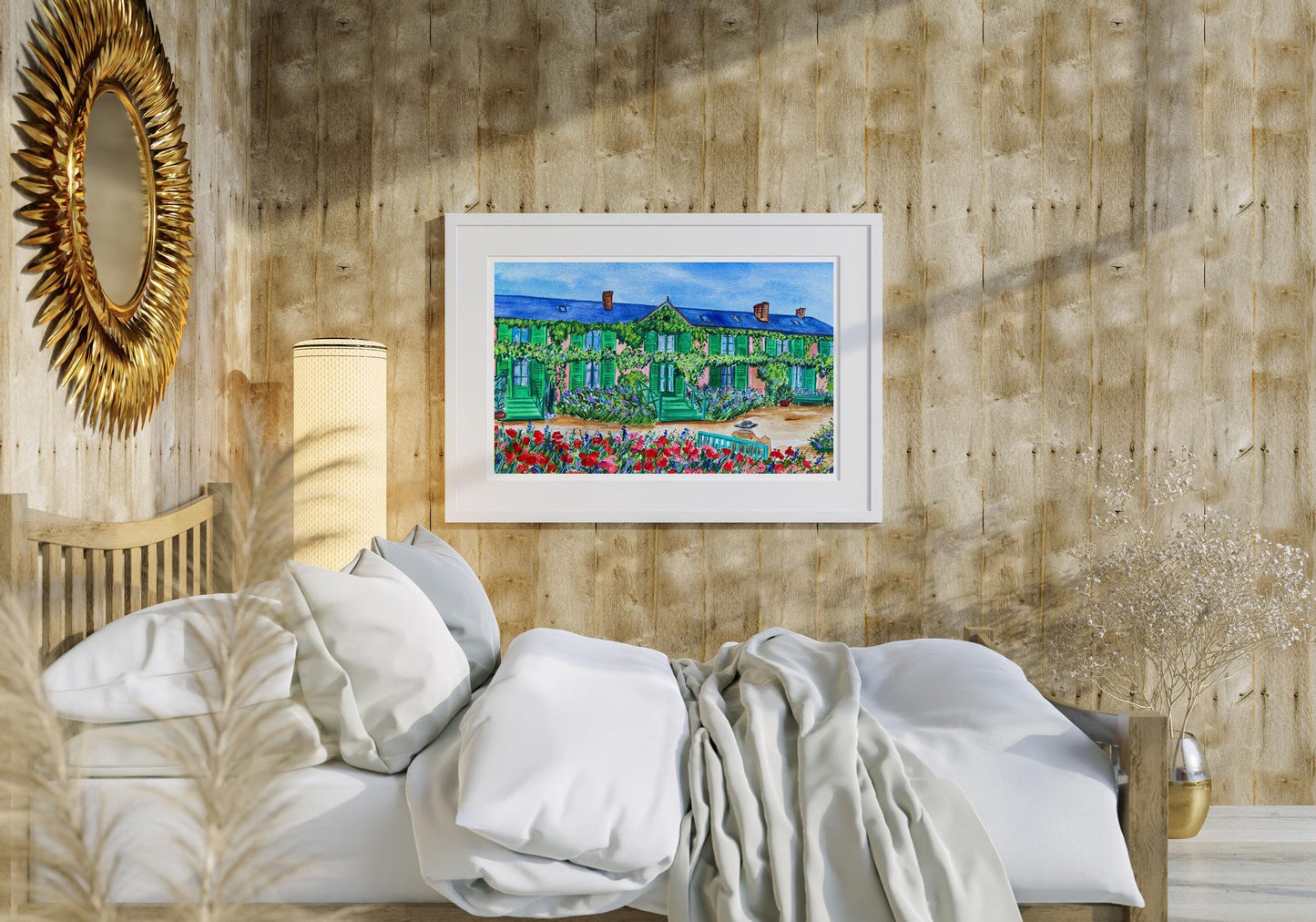 Giverny in Bloom – Original Watercolor Painting (26 x 26 cm)