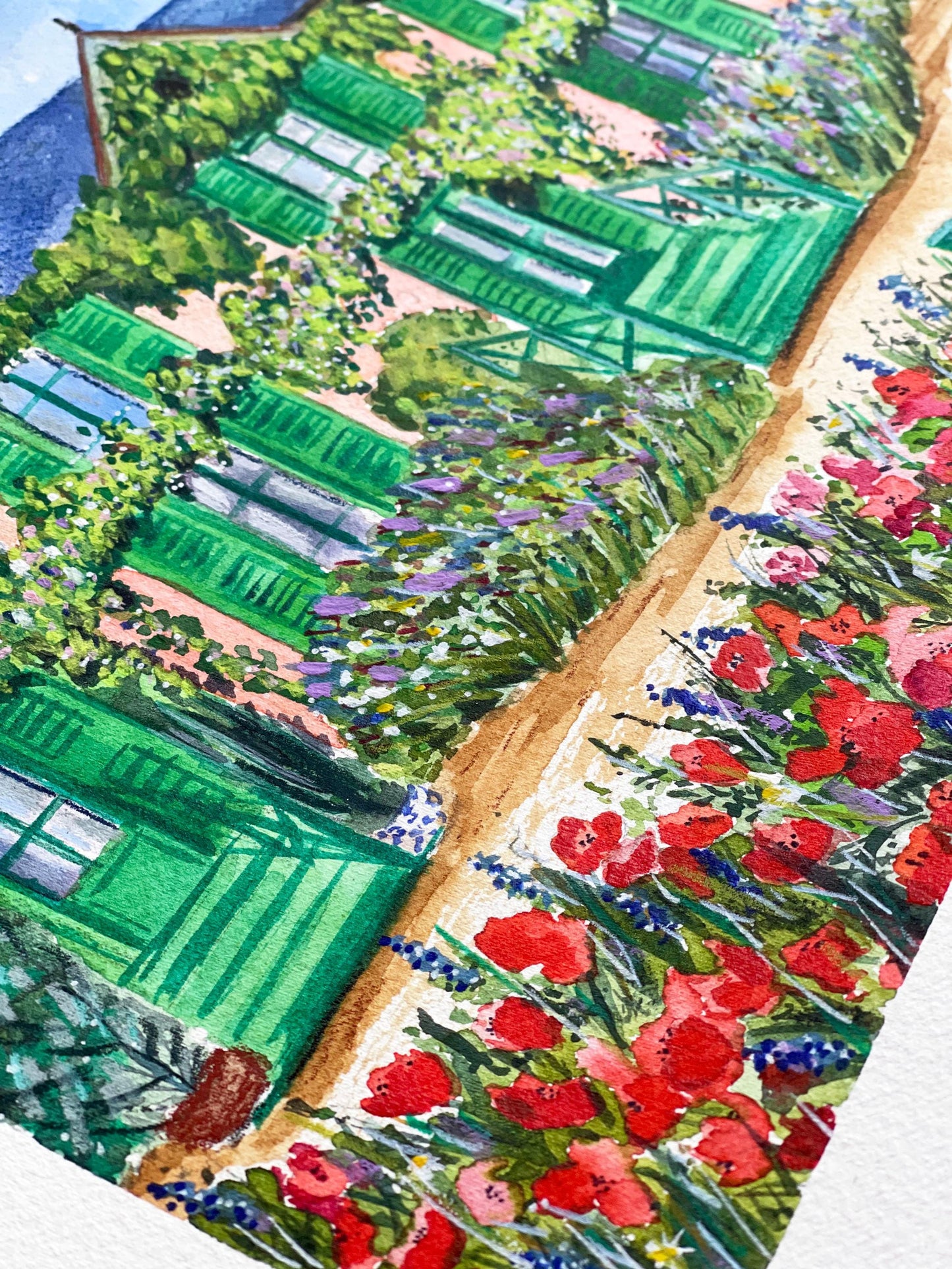 Giverny in Bloom – Original Watercolor Painting (26 x 26 cm)