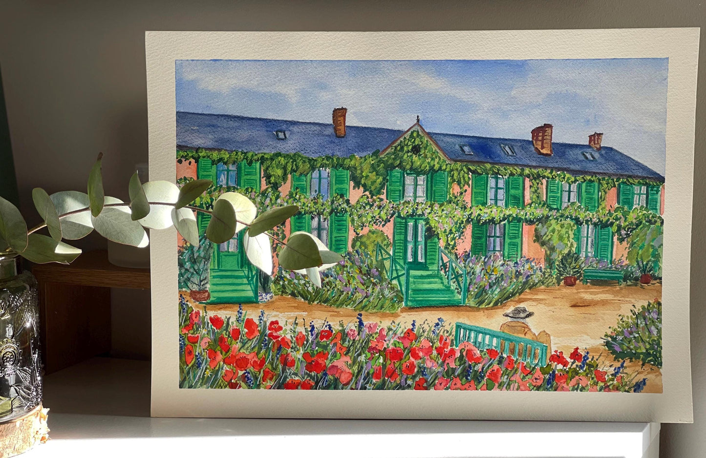 Giverny in Bloom – Original Watercolor Painting (26 x 26 cm)