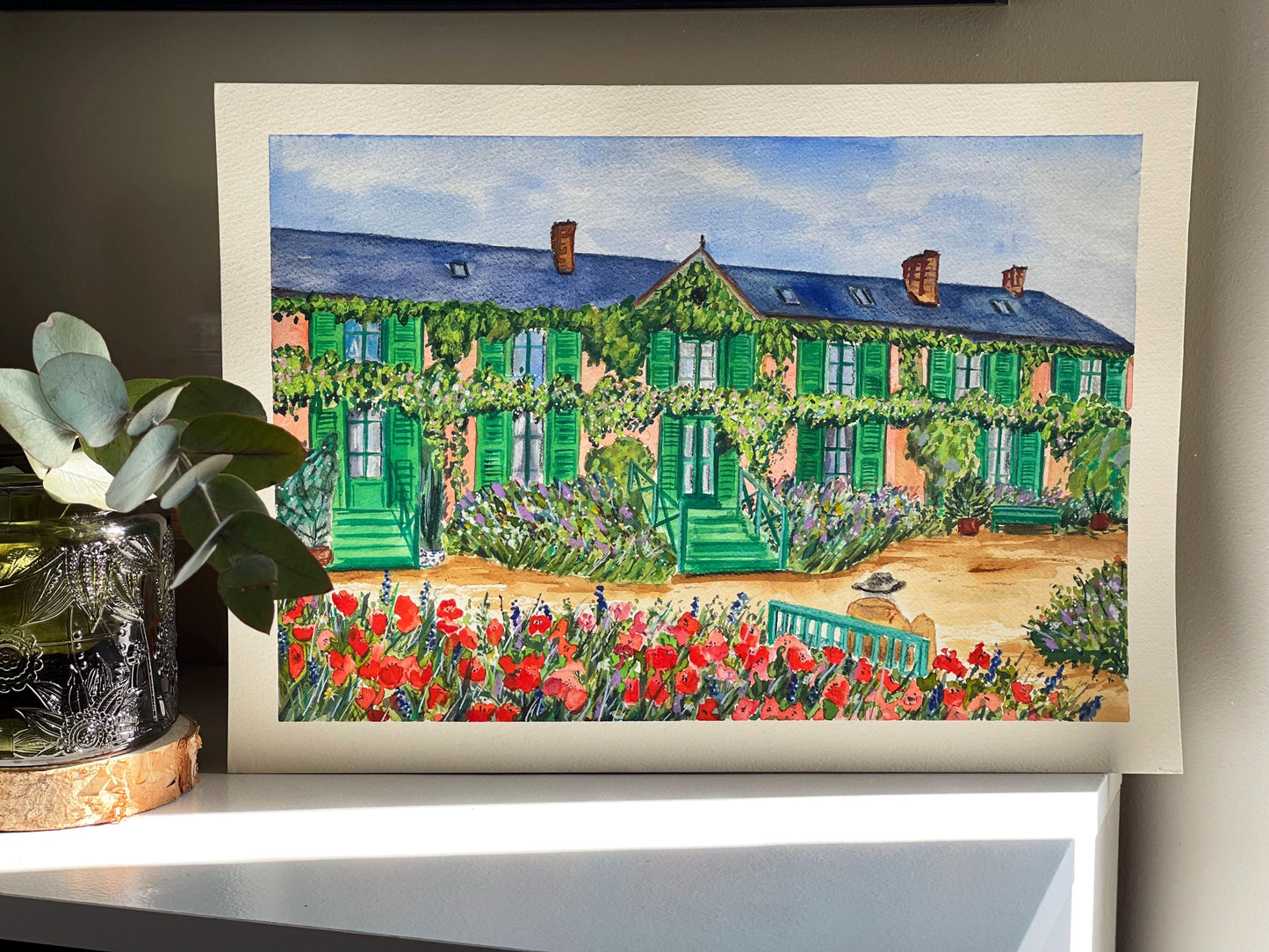Giverny in Bloom – Original Watercolor Painting (26 x 26 cm)