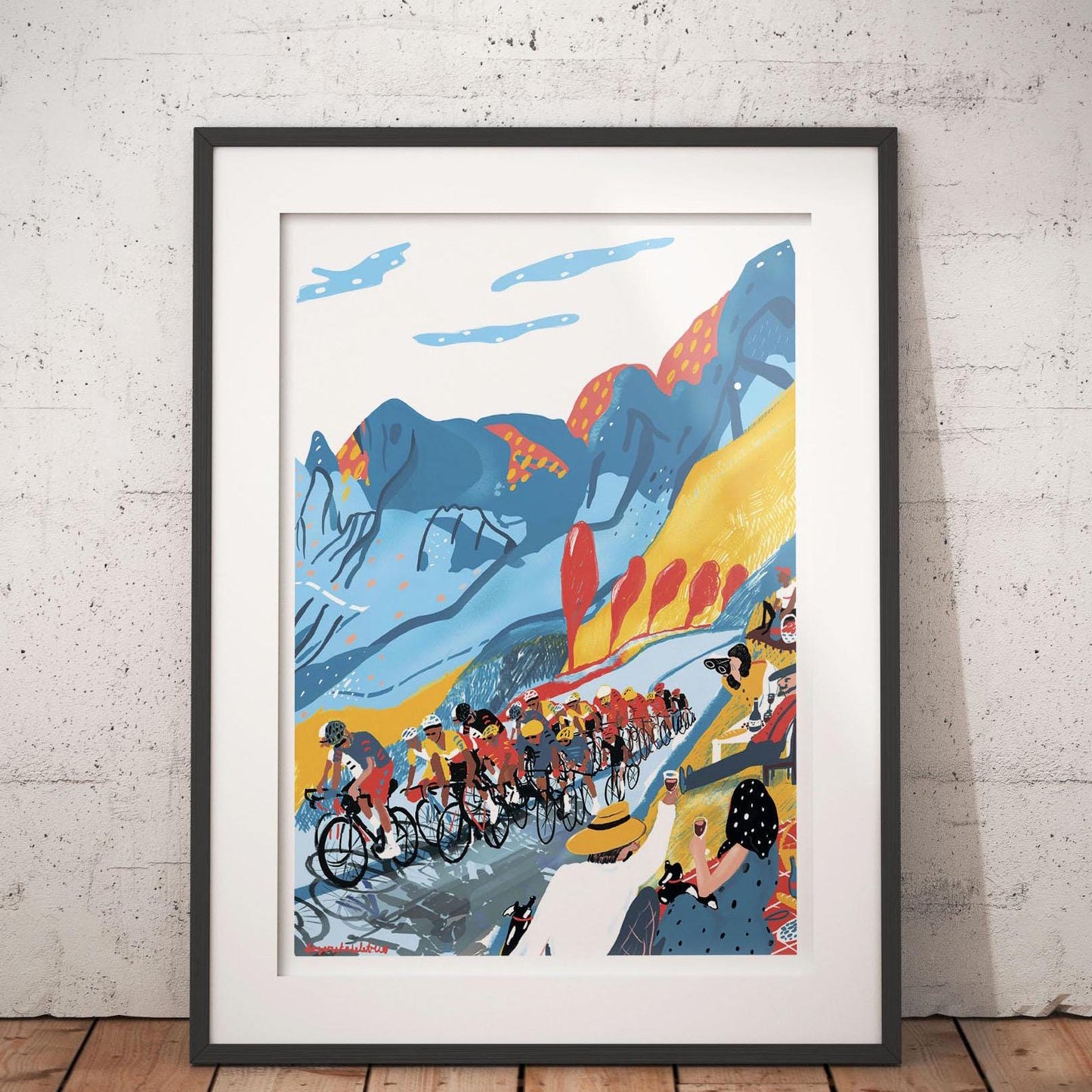 Cycling Art Poster for Bike Lovers- inspired by Tour de France  Cycling Race