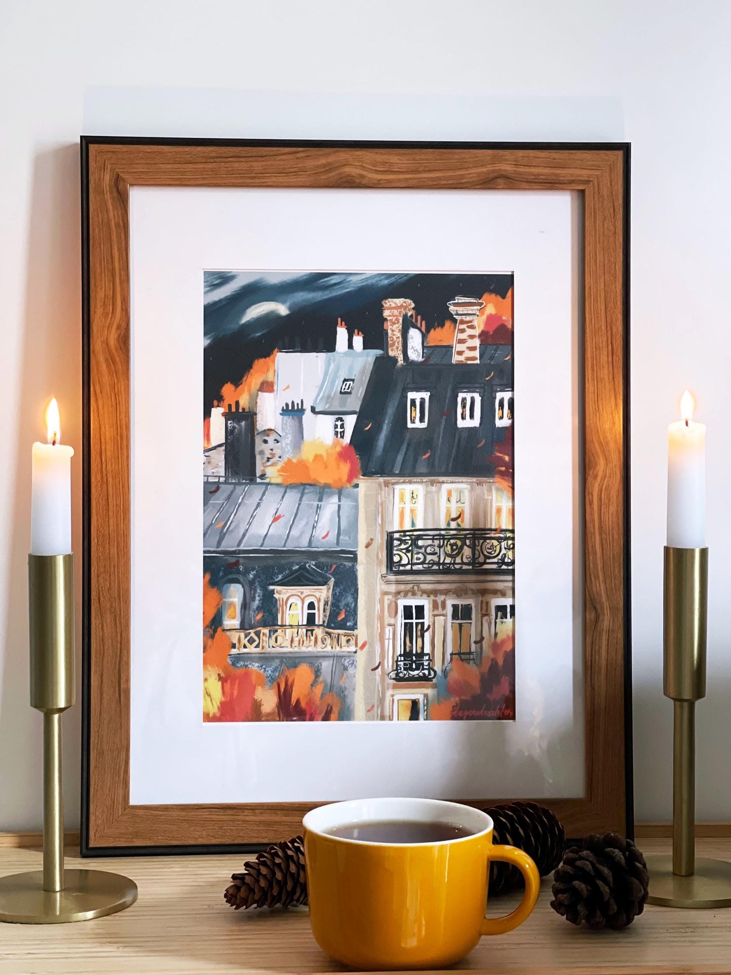 French architecture autumn poster|Paris buildings autumn wall print|Fall landscape art|Autumn painting|Paris city print|Bedroom decor