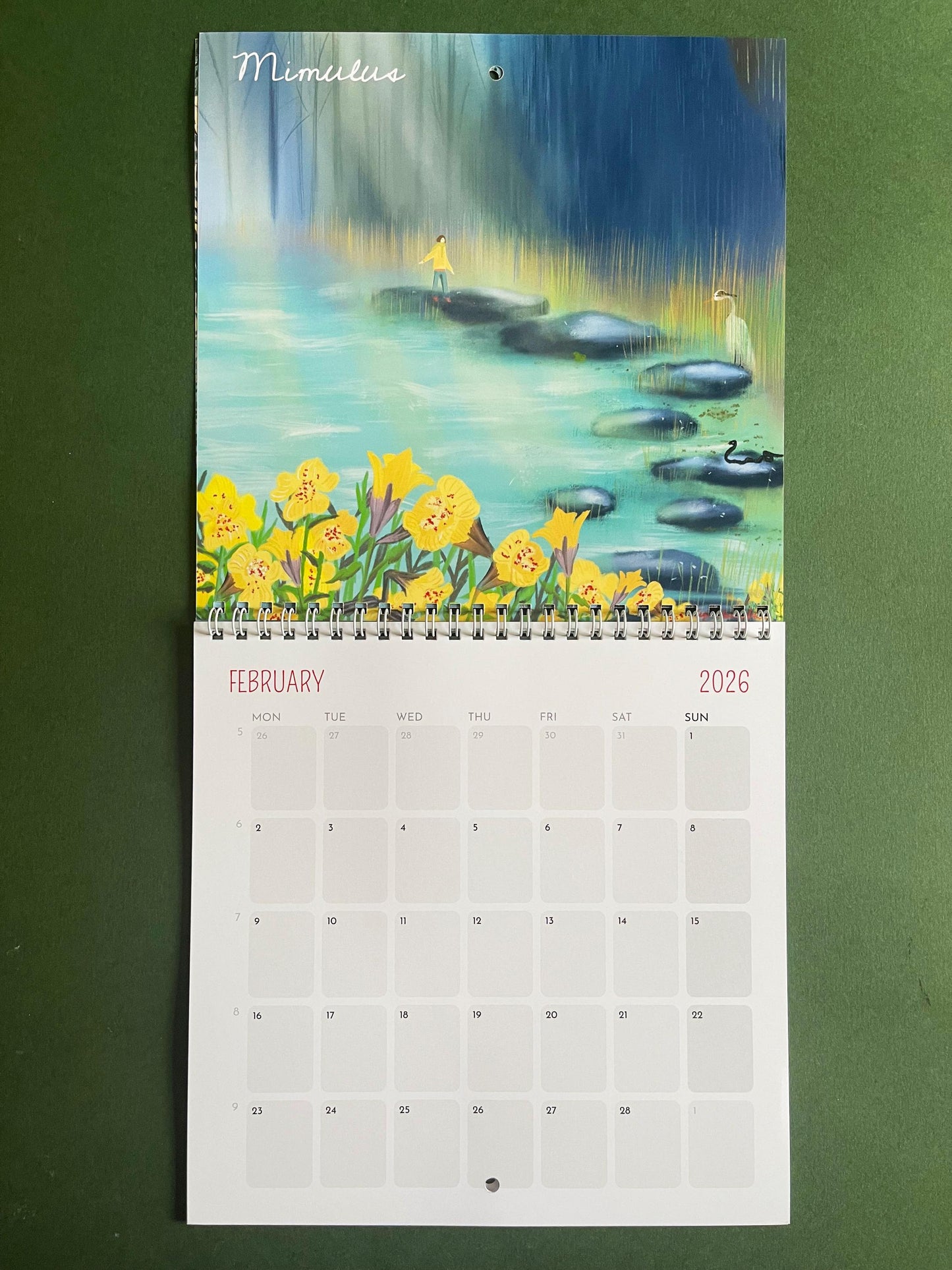 Healing Flowers – 2026 Wall Calendar | Bach Flower-Inspired Art Calendar | 21x21 cm Botanical Wellness Calendar | Floral Wall Decor Gift