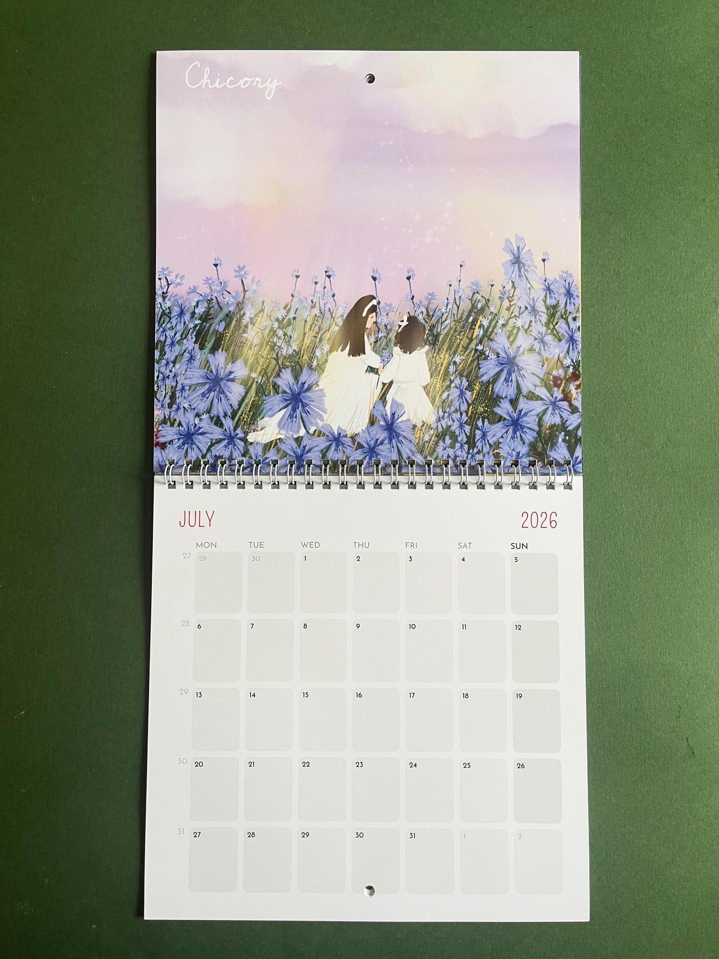 Healing Flowers – 2026 Wall Calendar | Bach Flower-Inspired Art Calendar | 21x21 cm Botanical Wellness Calendar | Floral Wall Decor Gift