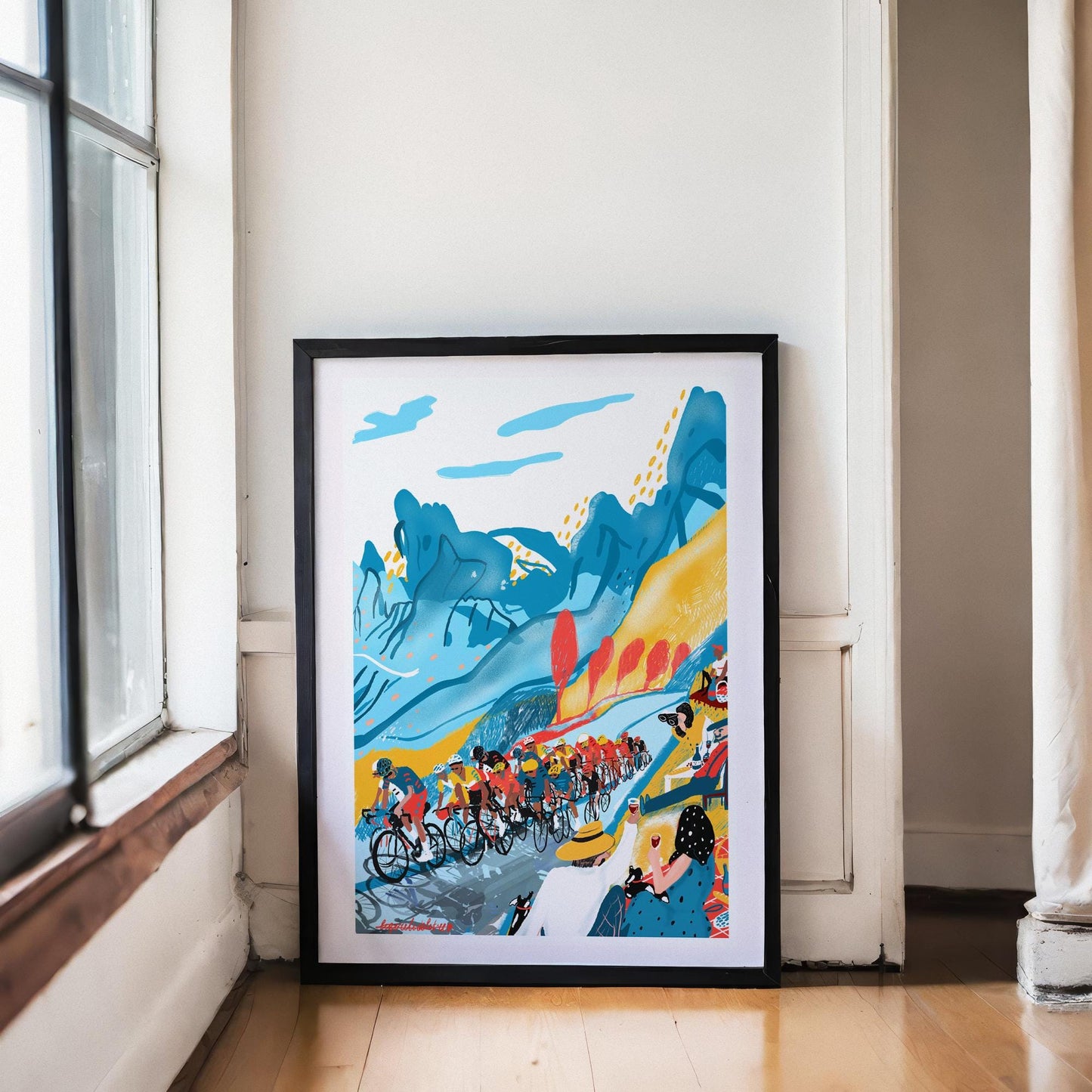 Cycling Art Poster for Bike Lovers- inspired by Tour de France  Cycling Race