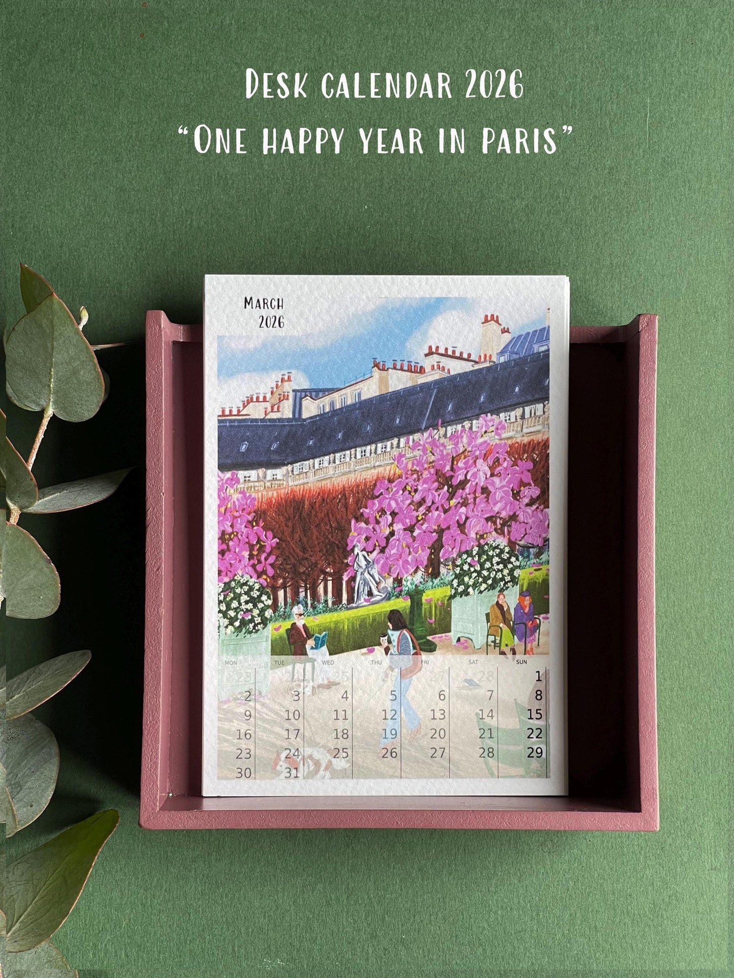 Tiny Desk Calendar 2026| art calendar 2026 |Parisian art gift 2026| new year calendar