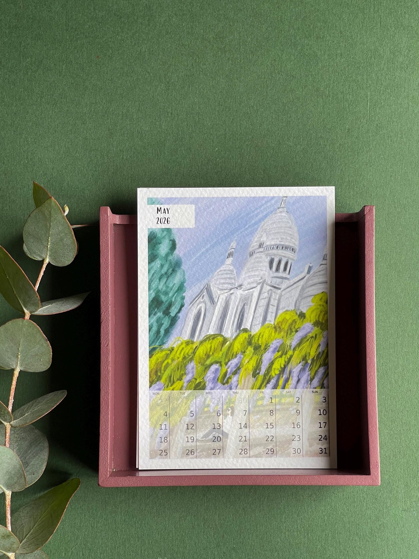 Tiny Desk Calendar 2026| art calendar 2026 |Parisian art gift 2026| new year calendar