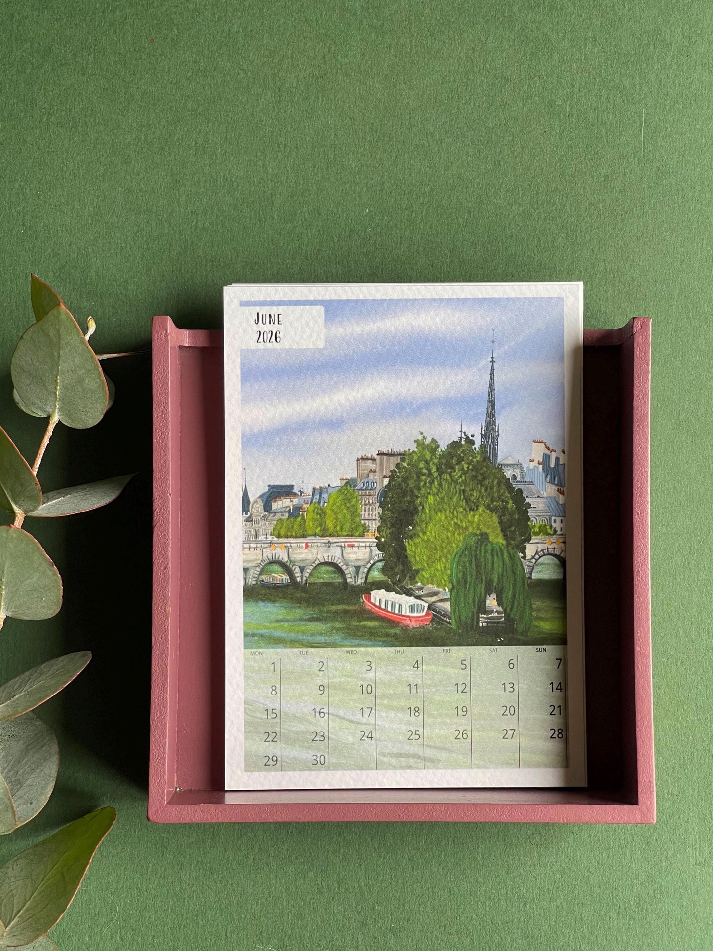 Tiny Desk Calendar 2026| art calendar 2026 |Parisian art gift 2026| new year calendar
