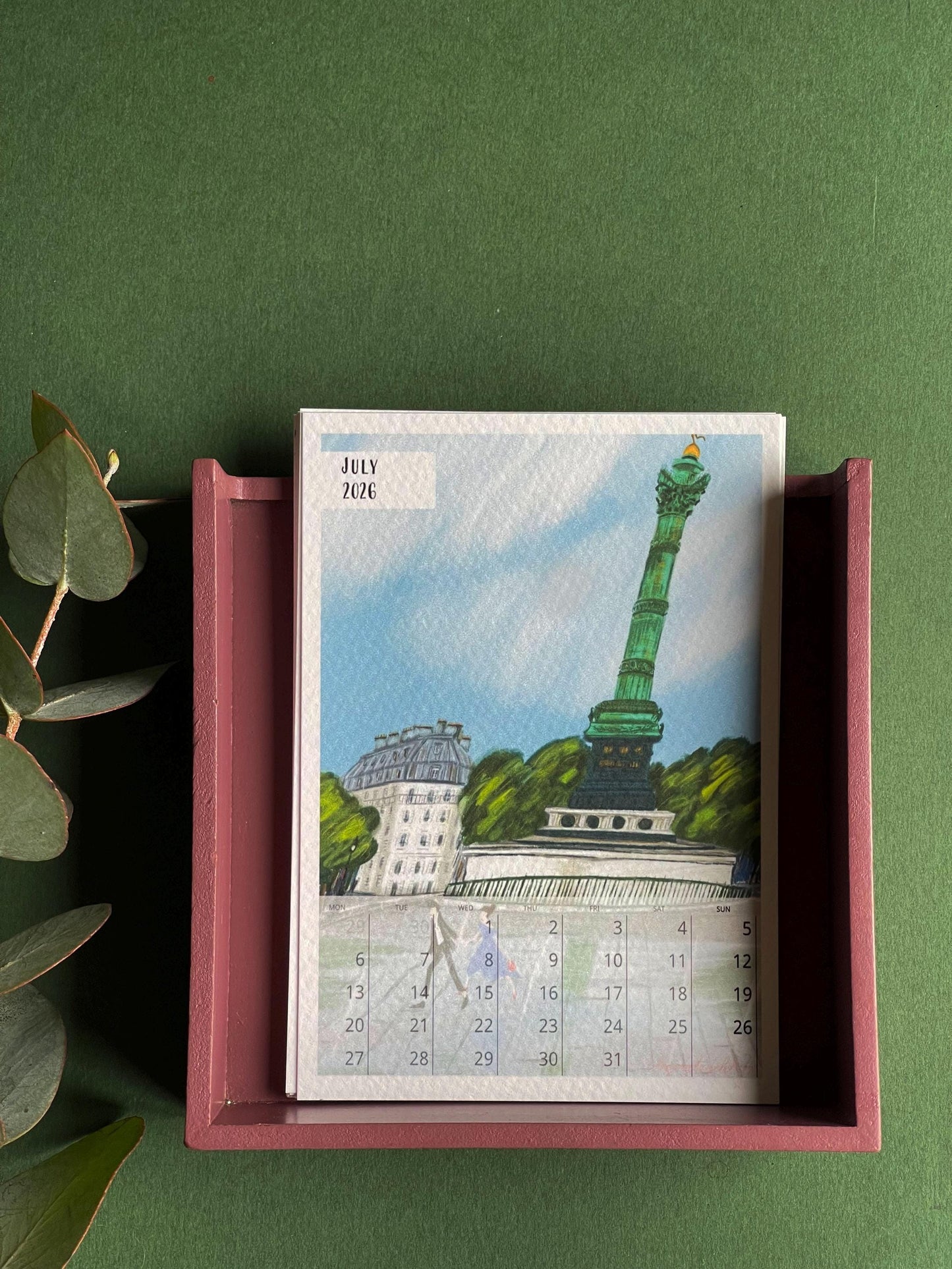 Tiny Desk Calendar 2026| art calendar 2026 |Parisian art gift 2026| new year calendar