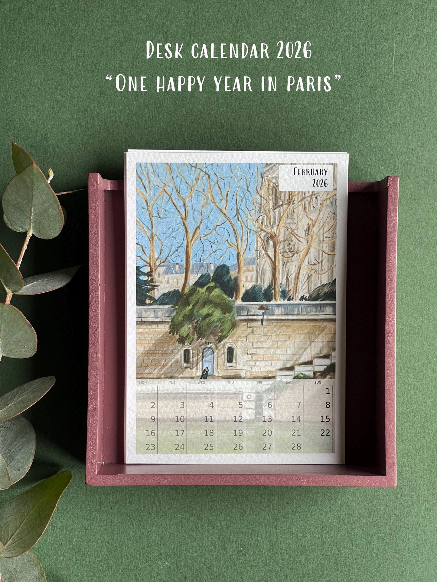 Tiny Desk Calendar 2026| art calendar 2026 |Parisian art gift 2026| new year calendar