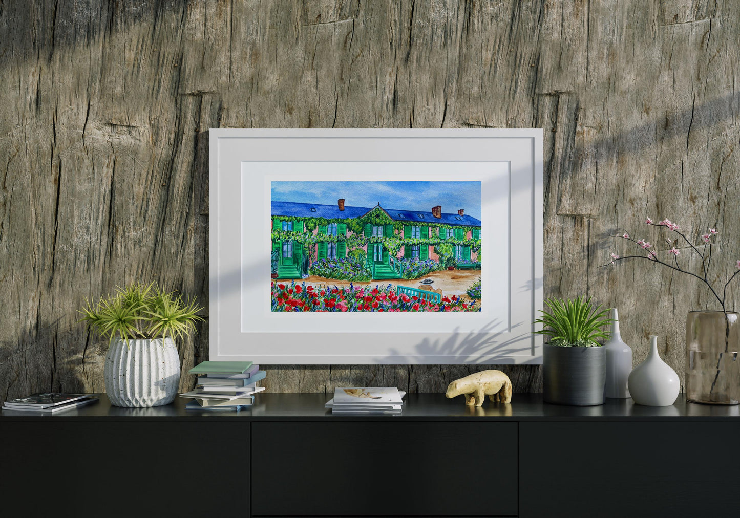 Giverny in Bloom – Original Watercolor Painting (26 x 26 cm)