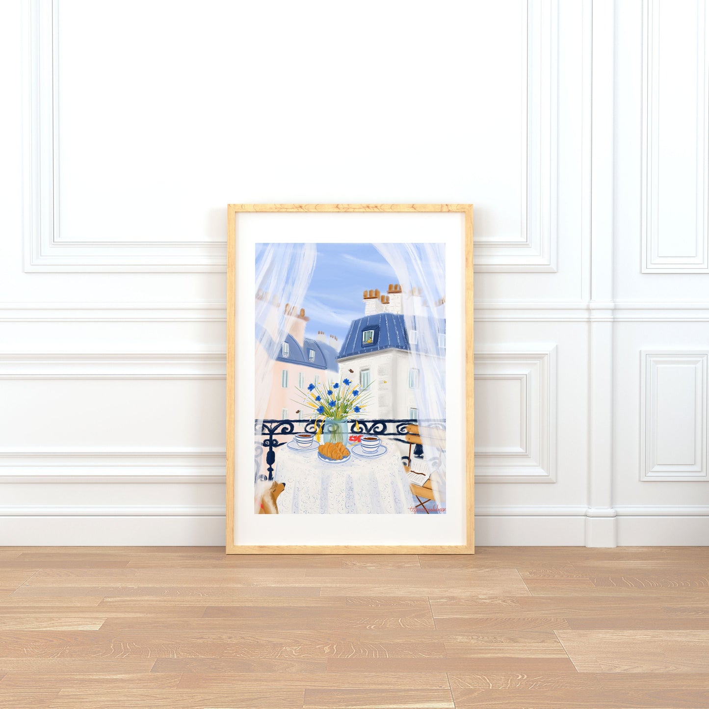 Paris Kitchen Wall Art-French Breakfast Decor Print