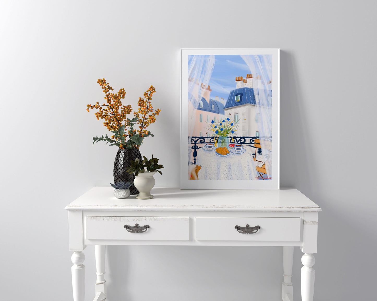 Paris Kitchen Wall Art-French Breakfast Decor Print