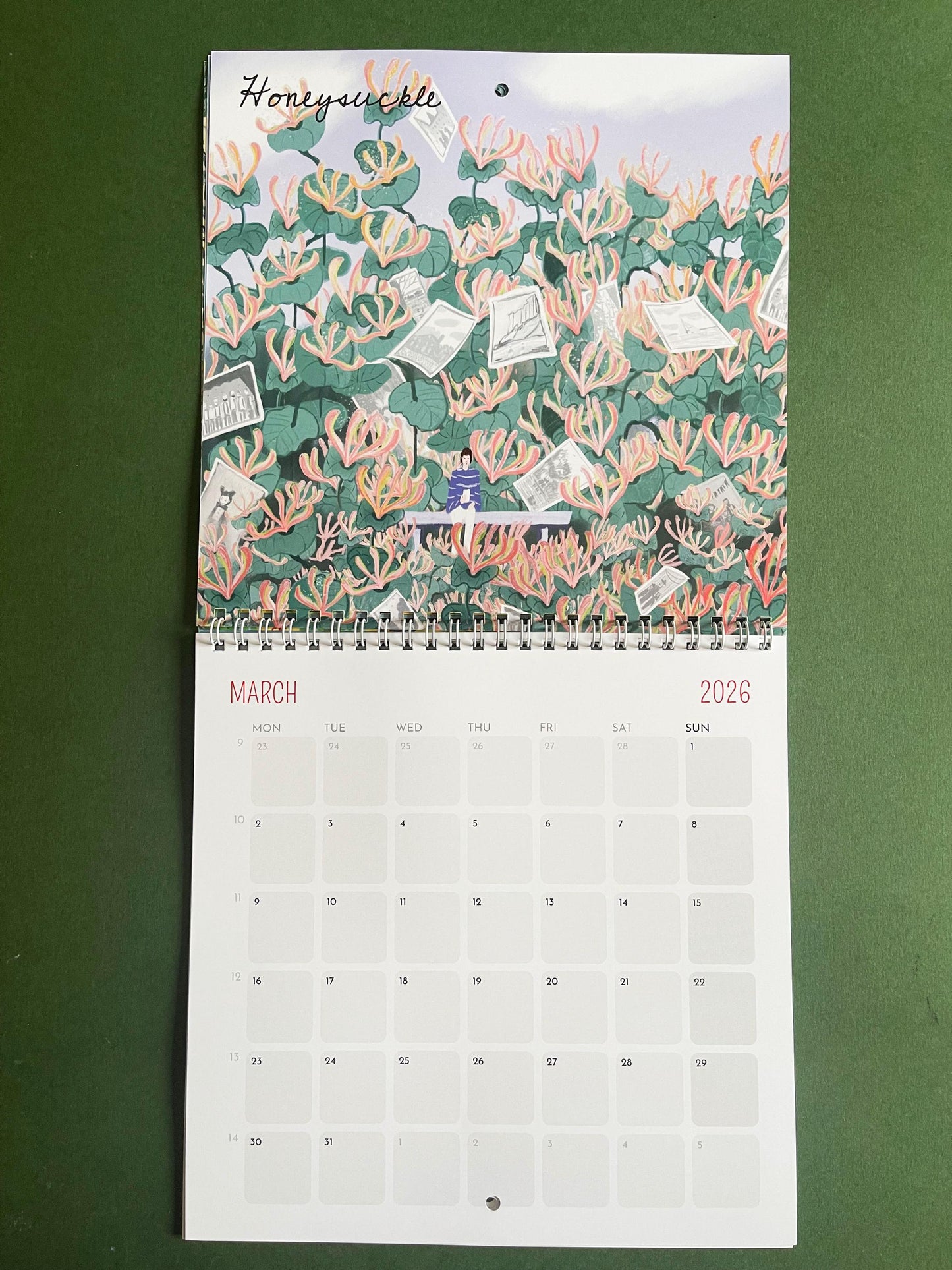 Healing Flowers – 2026 Wall Calendar | Bach Flower-Inspired Art Calendar | 21x21 cm Botanical Wellness Calendar | Floral Wall Decor Gift