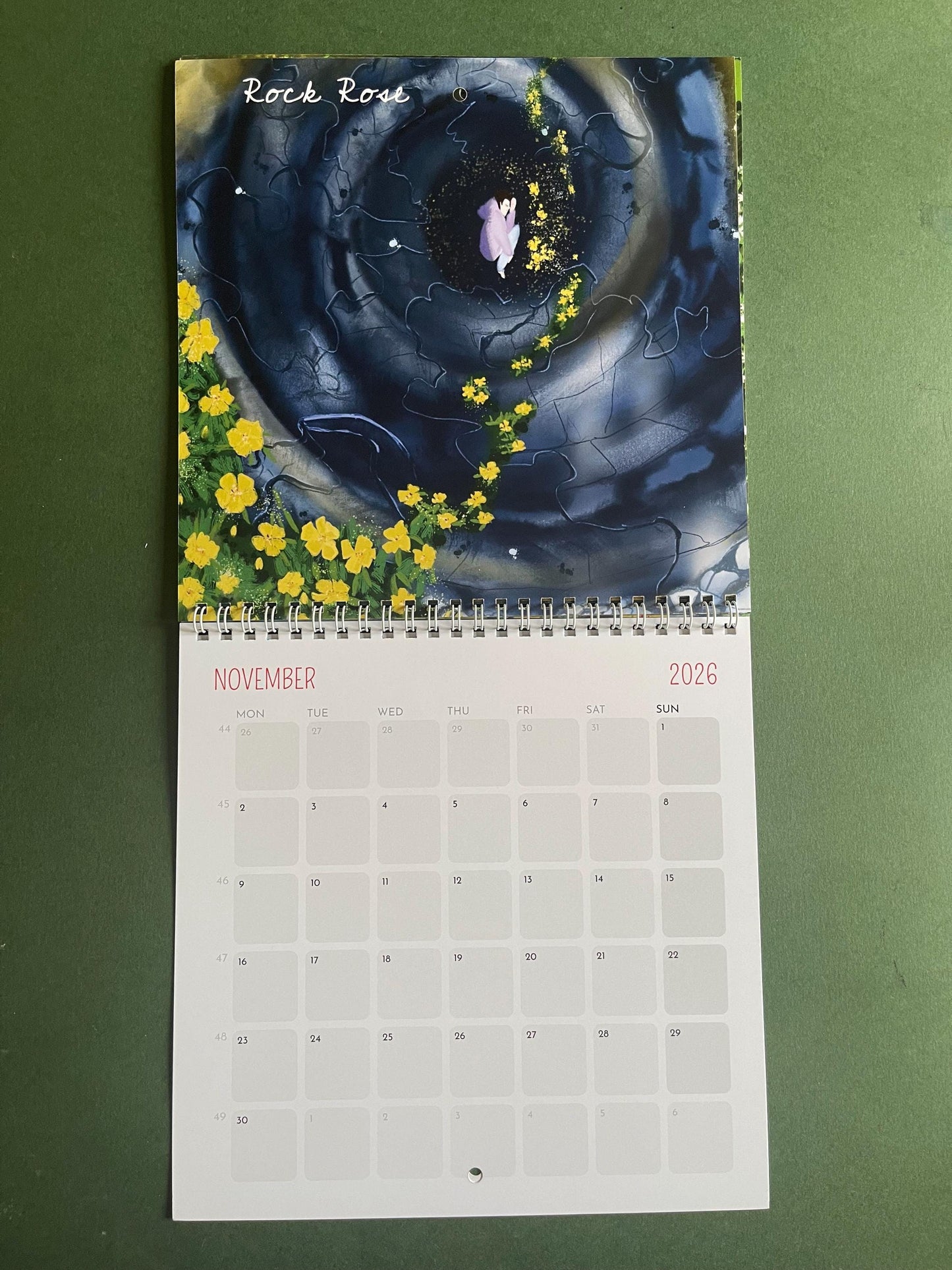 Healing Flowers – 2026 Wall Calendar | Bach Flower-Inspired Art Calendar | 21x21 cm Botanical Wellness Calendar | Floral Wall Decor Gift