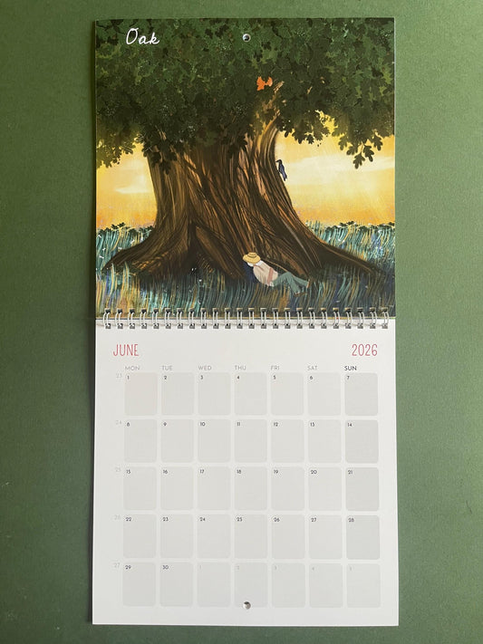 Healing Flowers – 2026 Wall Calendar | Bach Flower-Inspired Art Calendar | 21x21 cm Botanical Wellness Calendar | Floral Wall Decor Gift