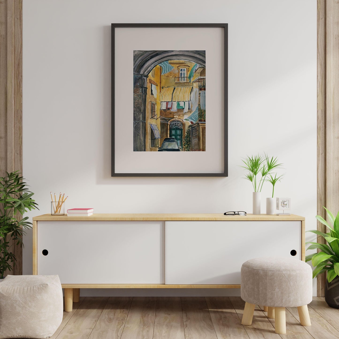 Naples Original Watercolor Painting | Naples Italy original artwork
