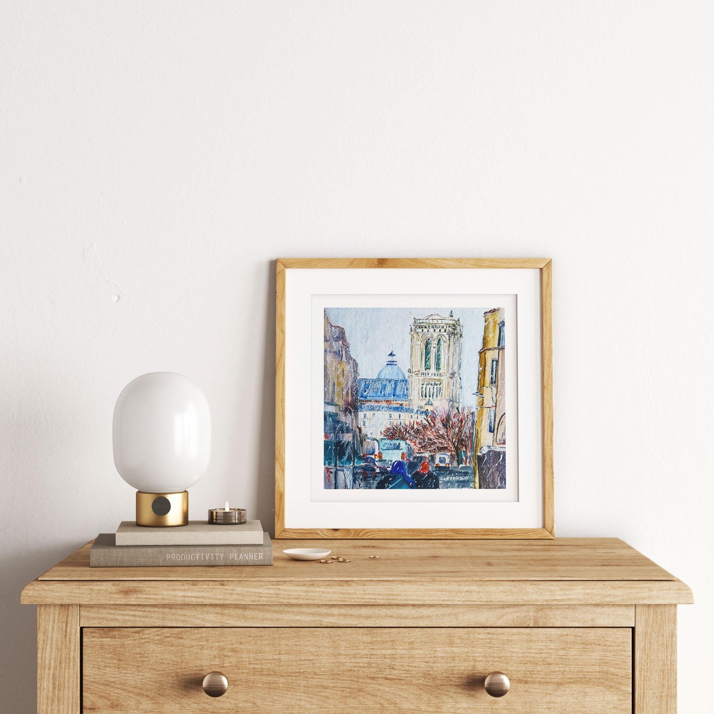 Notre Dame Paris art print| Snow winter in Paris artwork |Paris souvenir gift