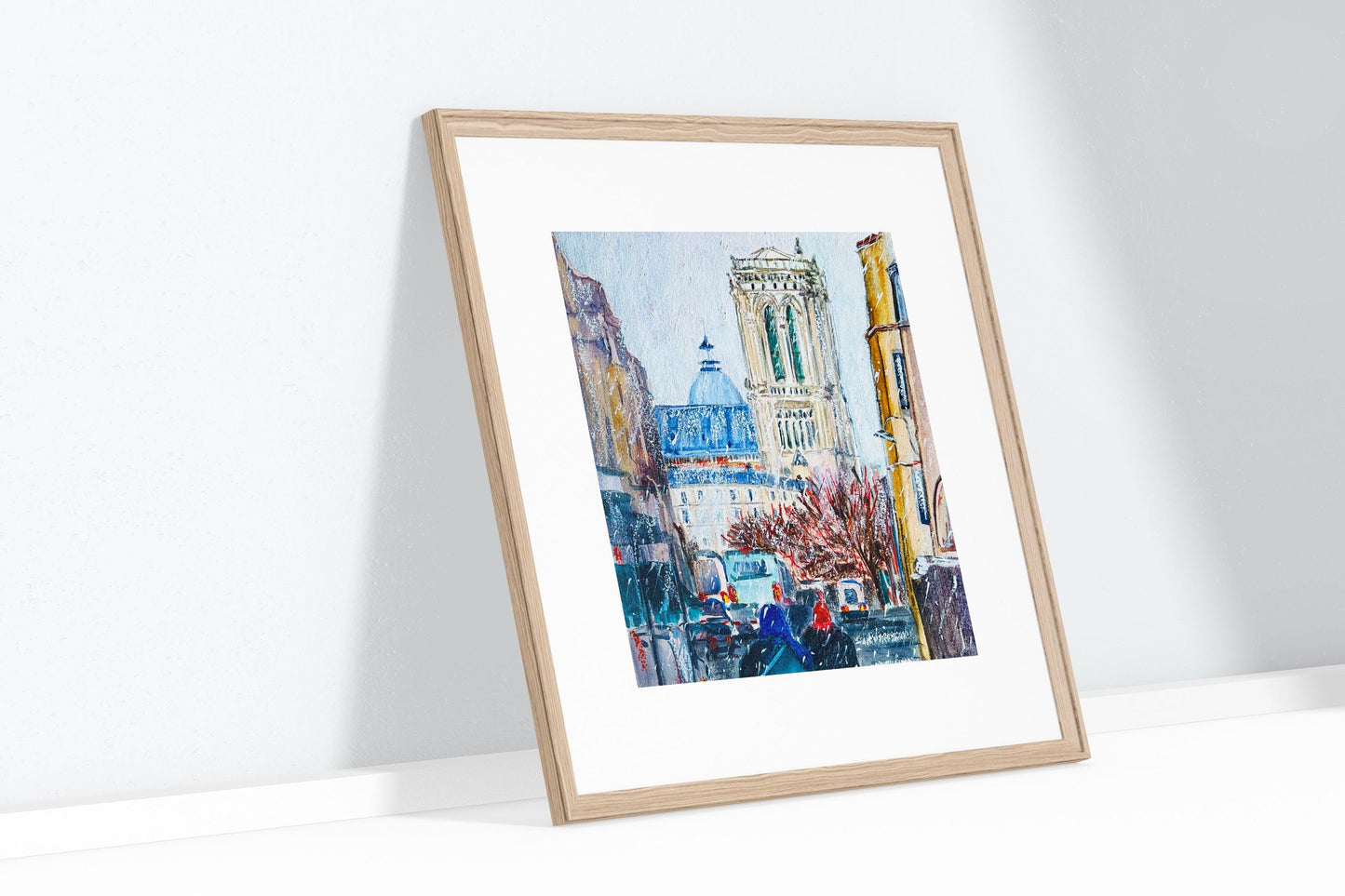 Notre Dame Paris art print| Snow winter in Paris artwork |Paris souvenir gift