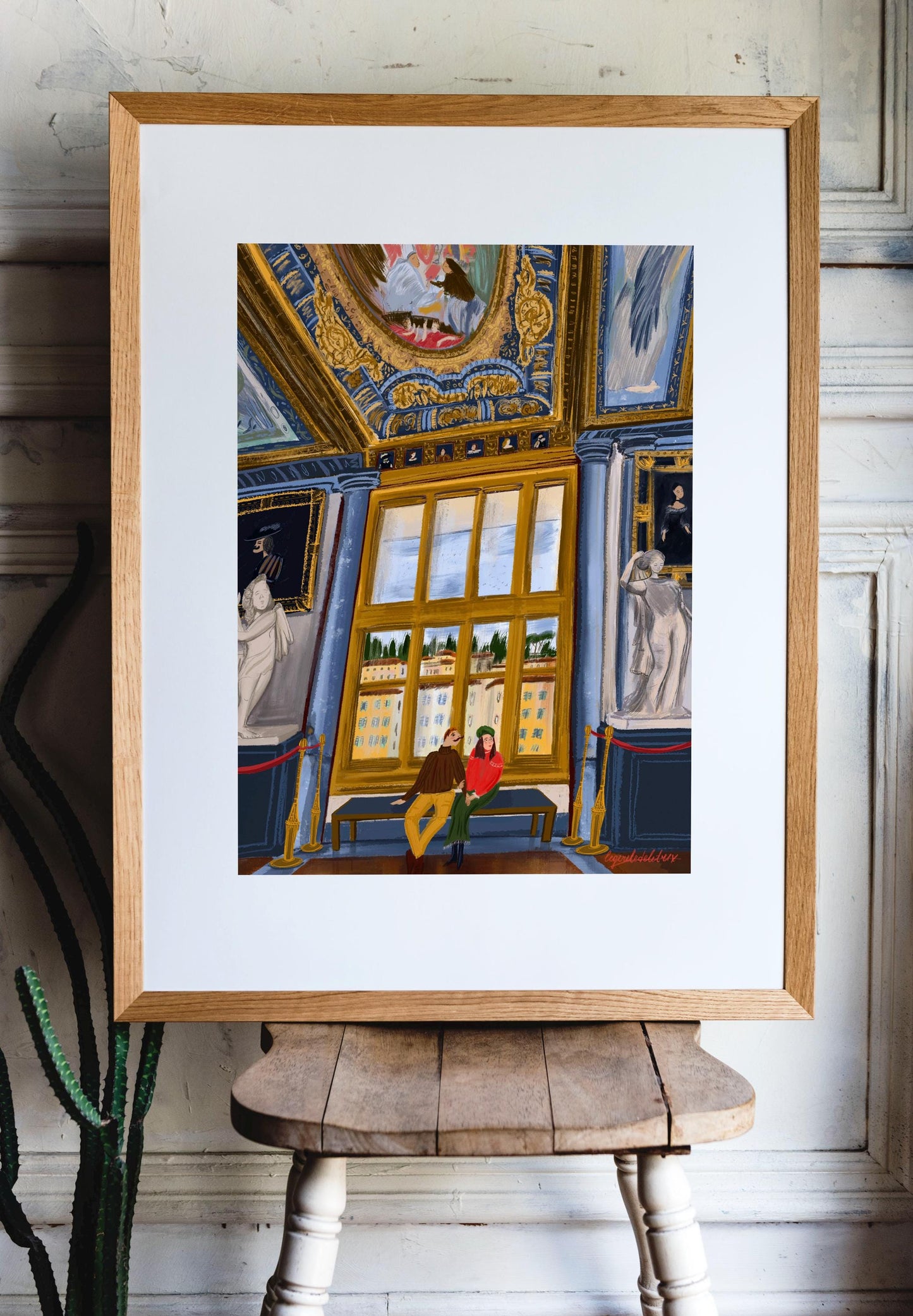 Florence Museum Love|Romantic Couple in an Italian Art Gallery| Uffizi Inspired Wall Art