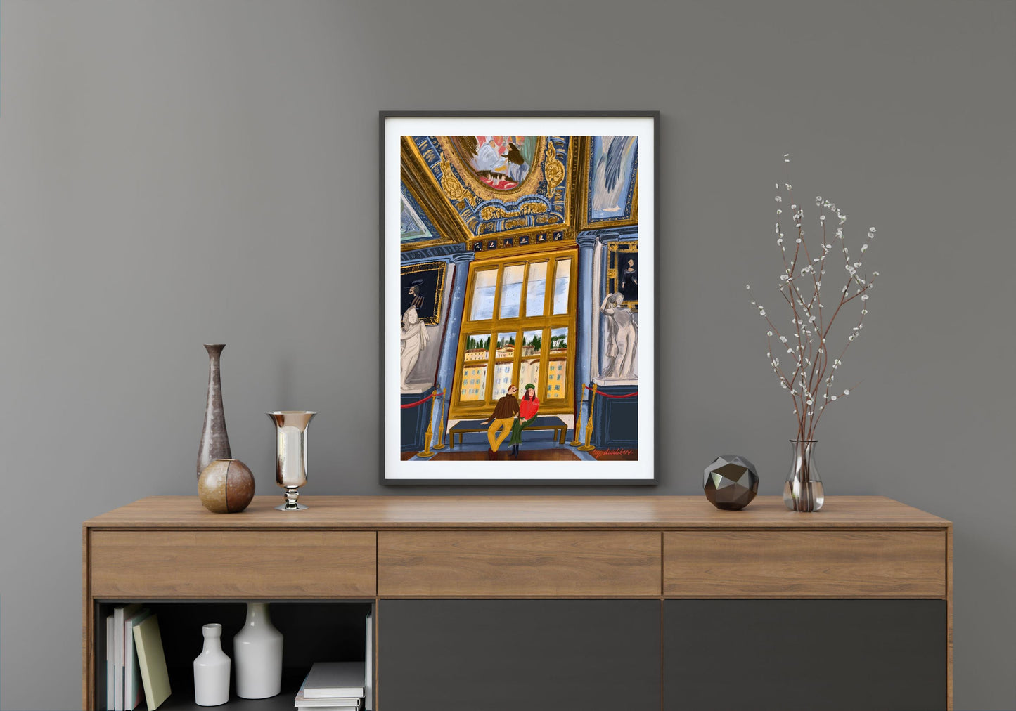 Florence Museum Love|Romantic Couple in an Italian Art Gallery| Uffizi Inspired Wall Art