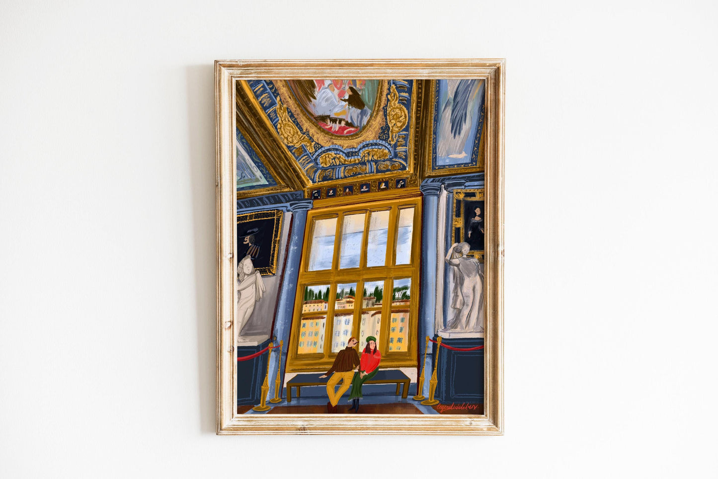 Florence Museum Love|Romantic Couple in an Italian Art Gallery| Uffizi Inspired Wall Art