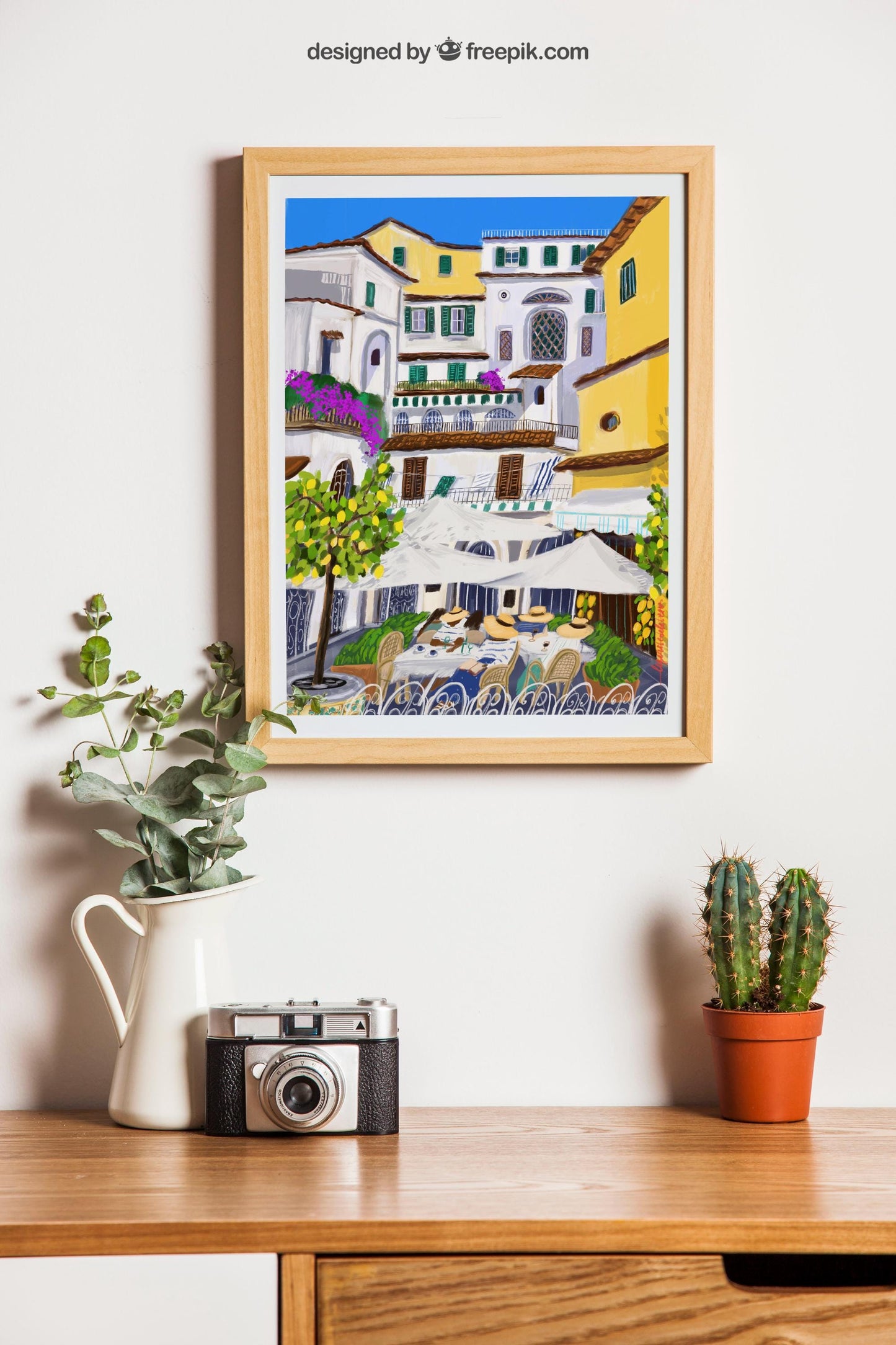 Amalfi Coast Art Print – Vibrant Italian Summer Wall Decor