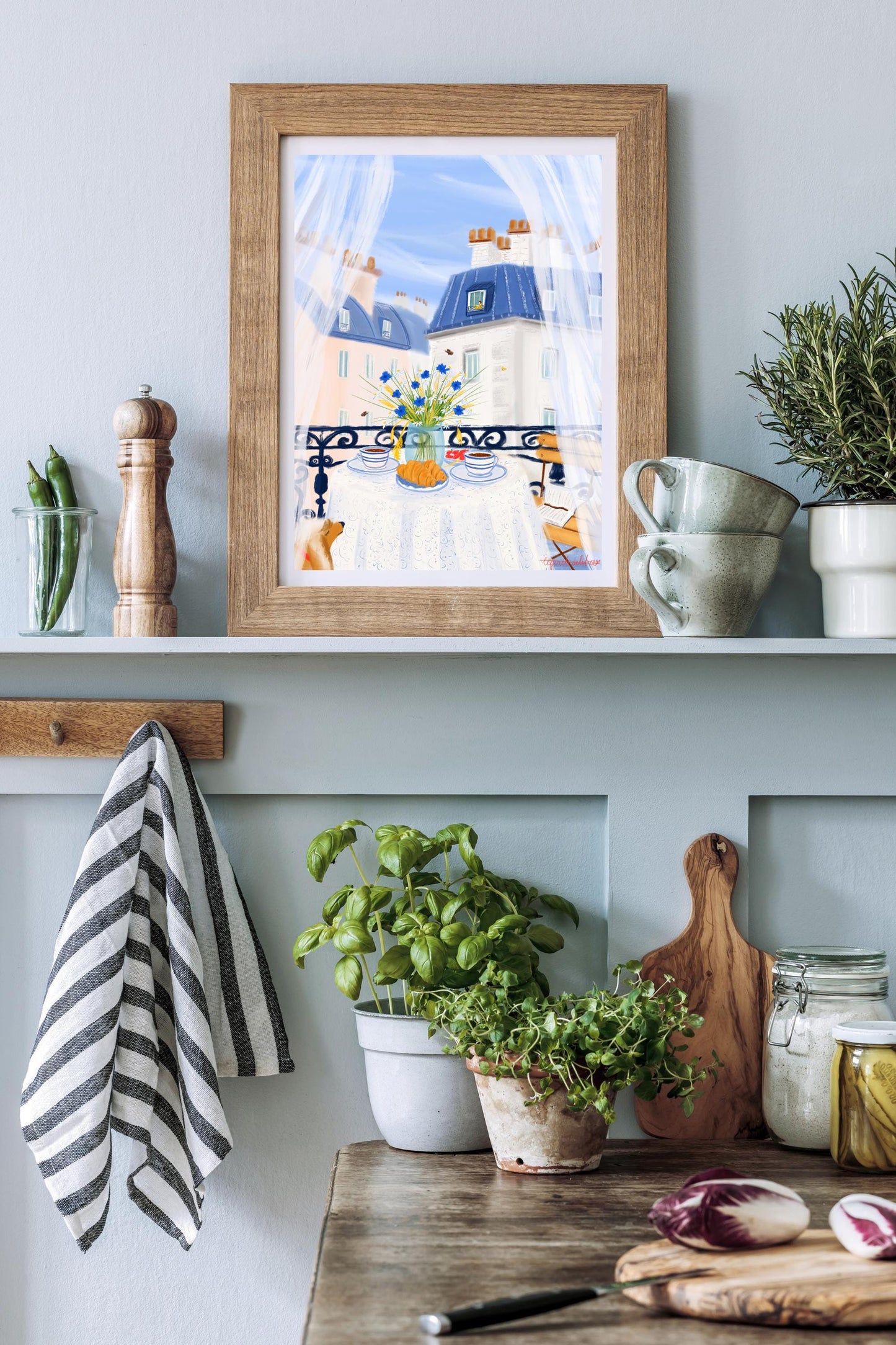 Paris Kitchen Wall Art-French Breakfast Decor Print