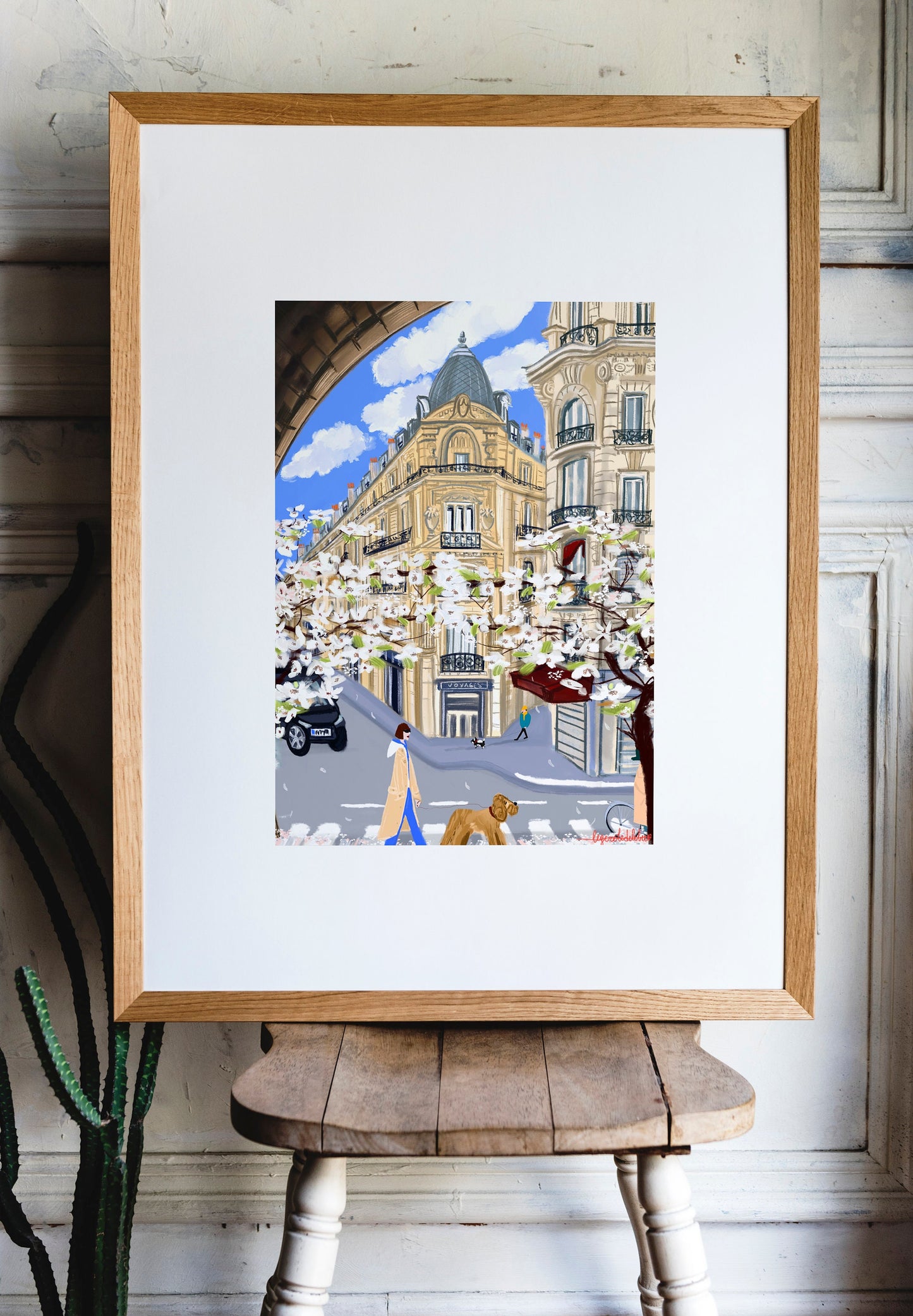 Cherry Blossom Parisian Architecture-Gare de Lyon Paris Print: