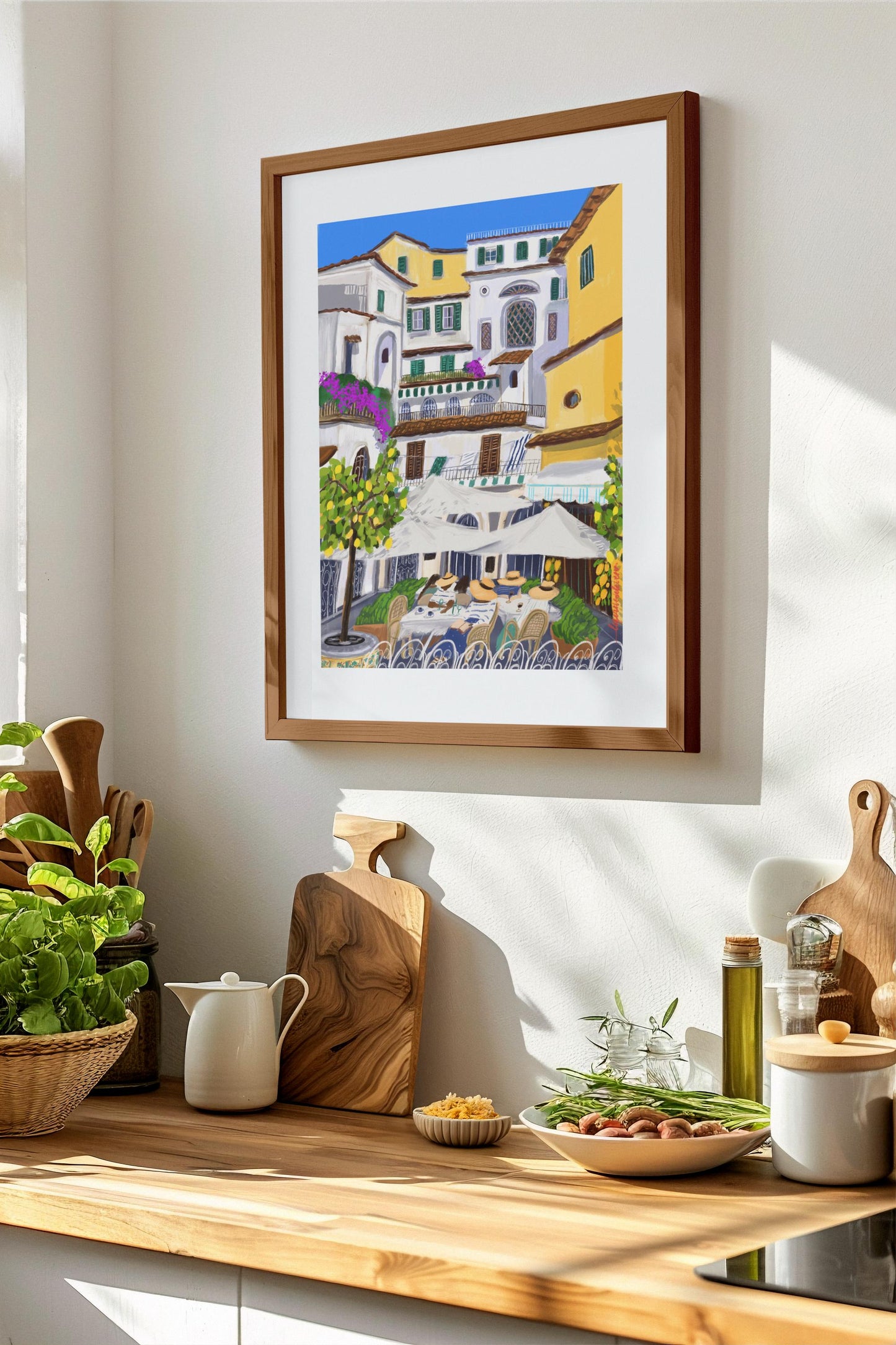 Amalfi Coast Art Print – Vibrant Italian Summer Wall Decor
