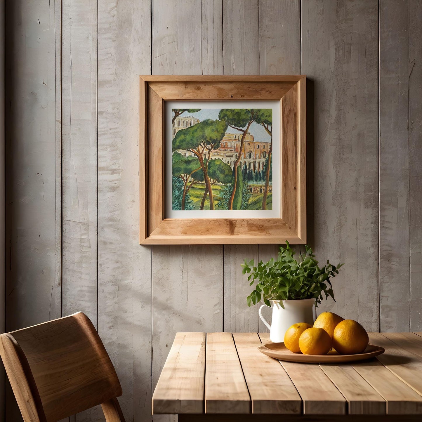 Rome square Wall art print| Romantic Italian City Watercolor poster |Rome  Eternal City Artwork