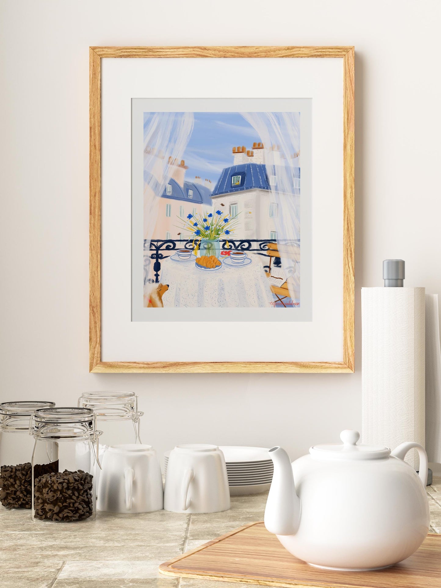 Paris Kitchen Wall Art-French Breakfast Decor Print