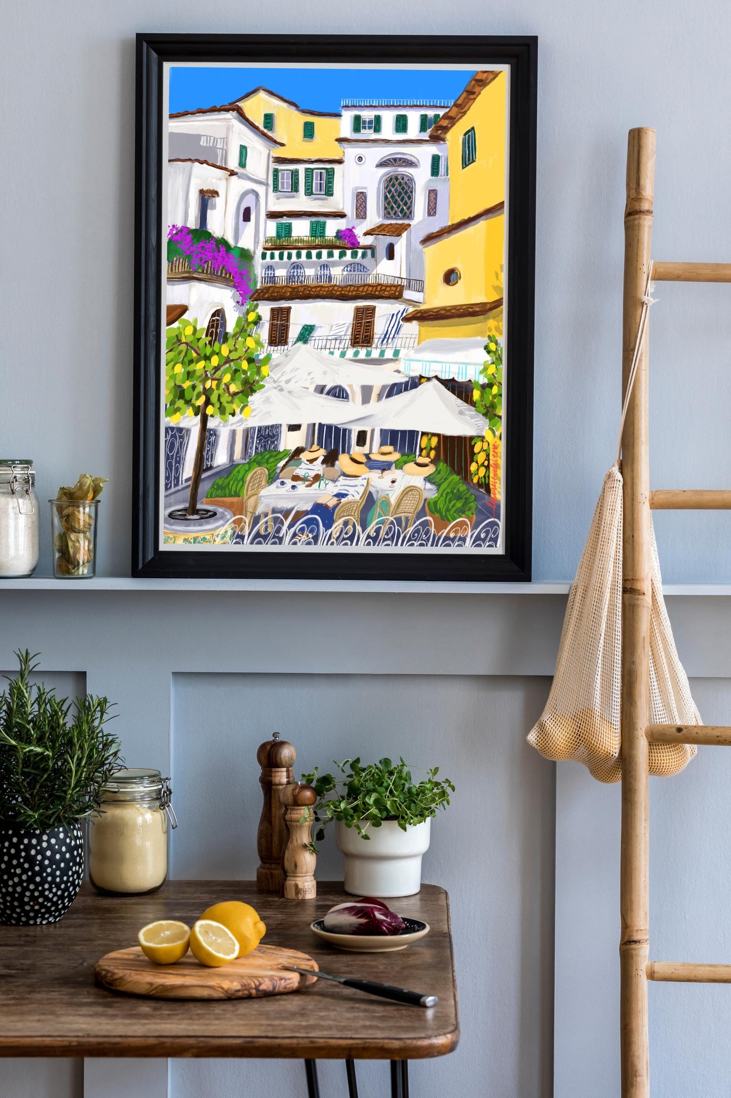 Amalfi Coast Art Print – Vibrant Italian Summer Wall Decor