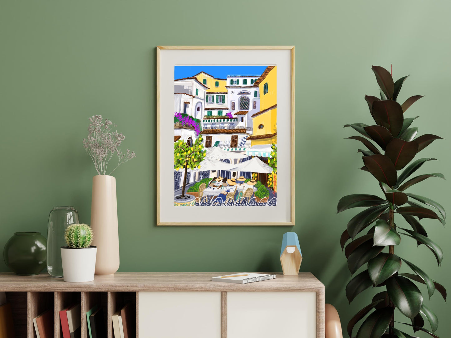 Amalfi Coast Art Print – Vibrant Italian Summer Wall Decor