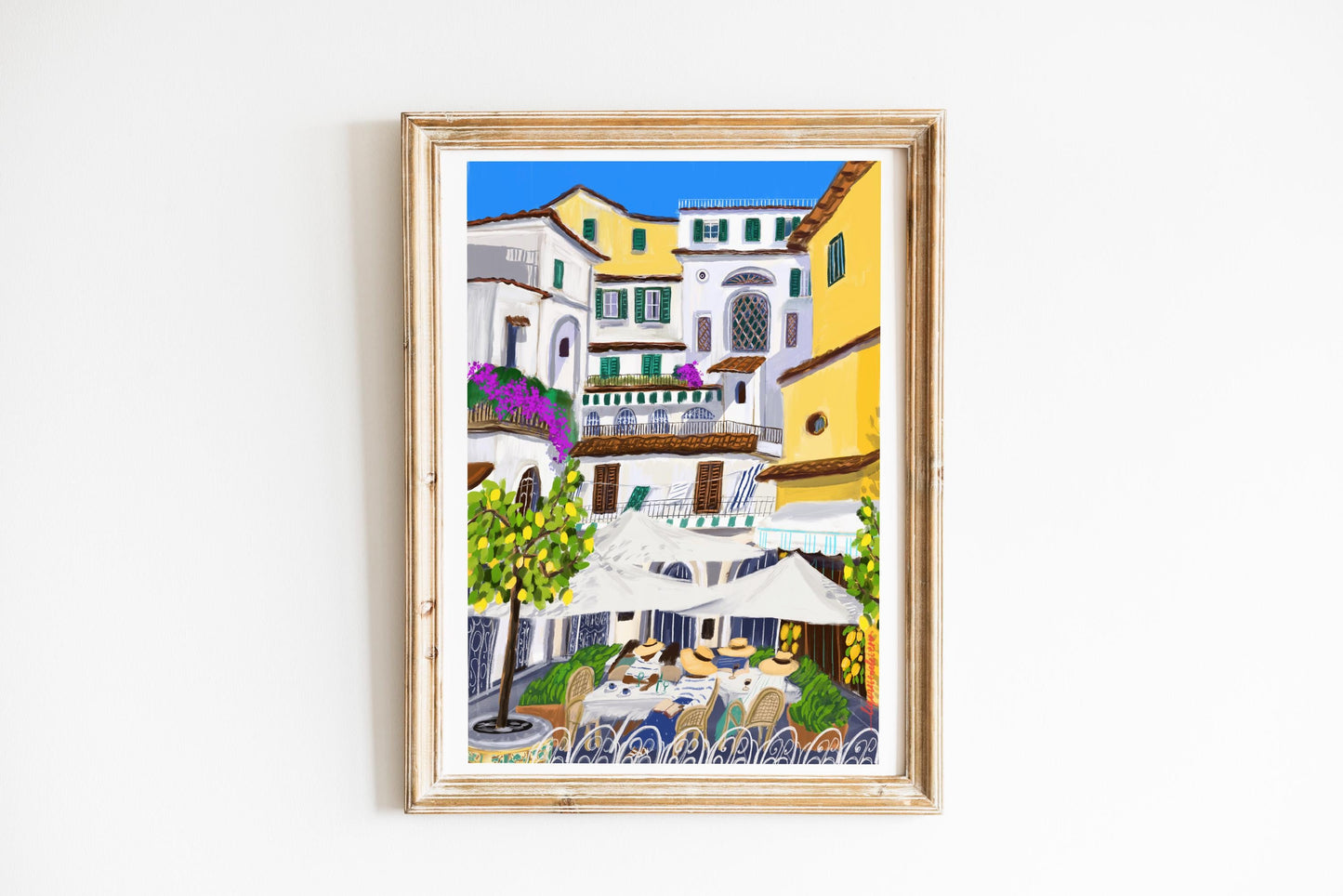 Amalfi Coast Art Print – Vibrant Italian Summer Wall Decor